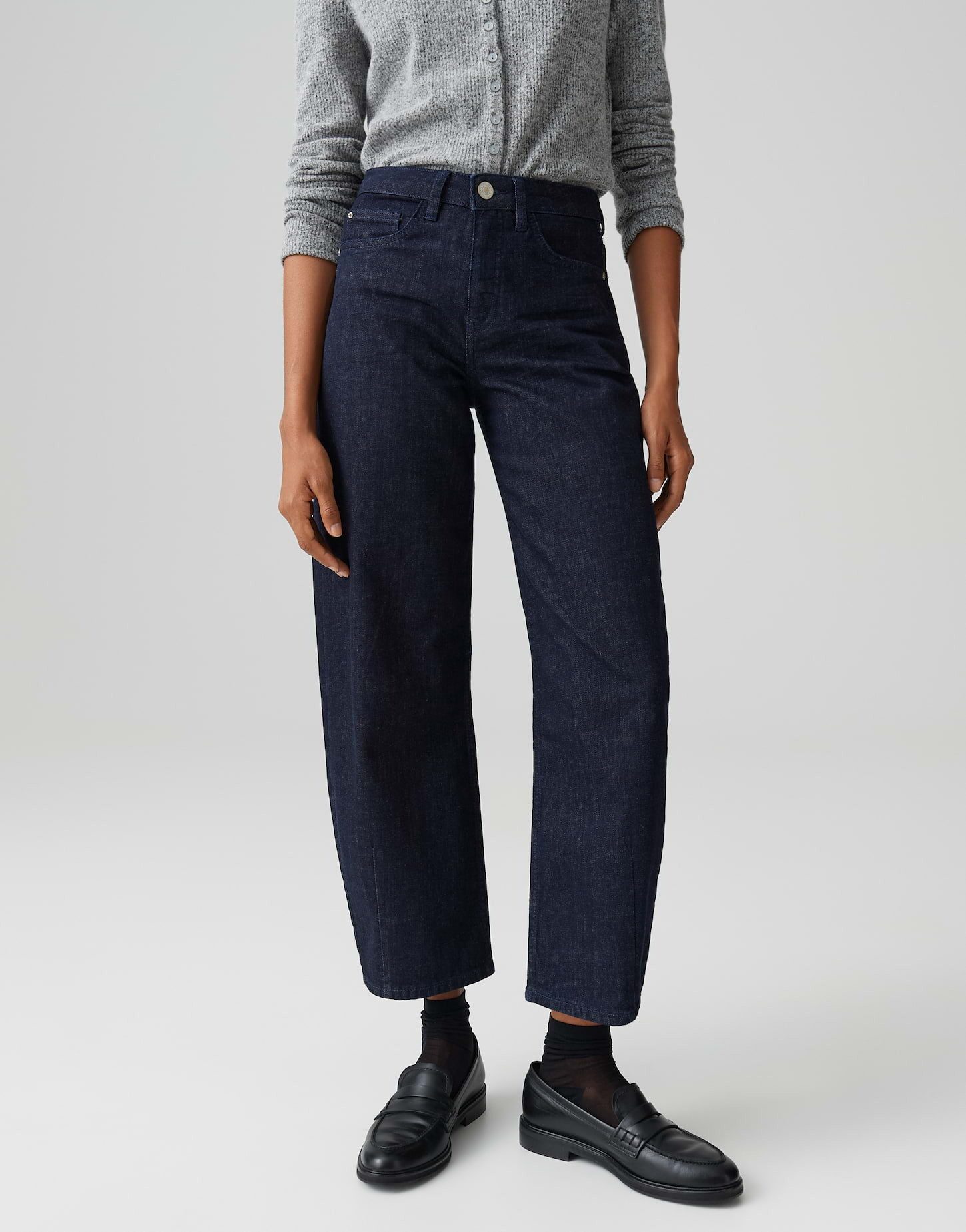 OPUS Relax-fit-Jeans LOLAH MODERN in Rinse Wash Mid Rise Barrel Fit, Ankle, günstig online kaufen