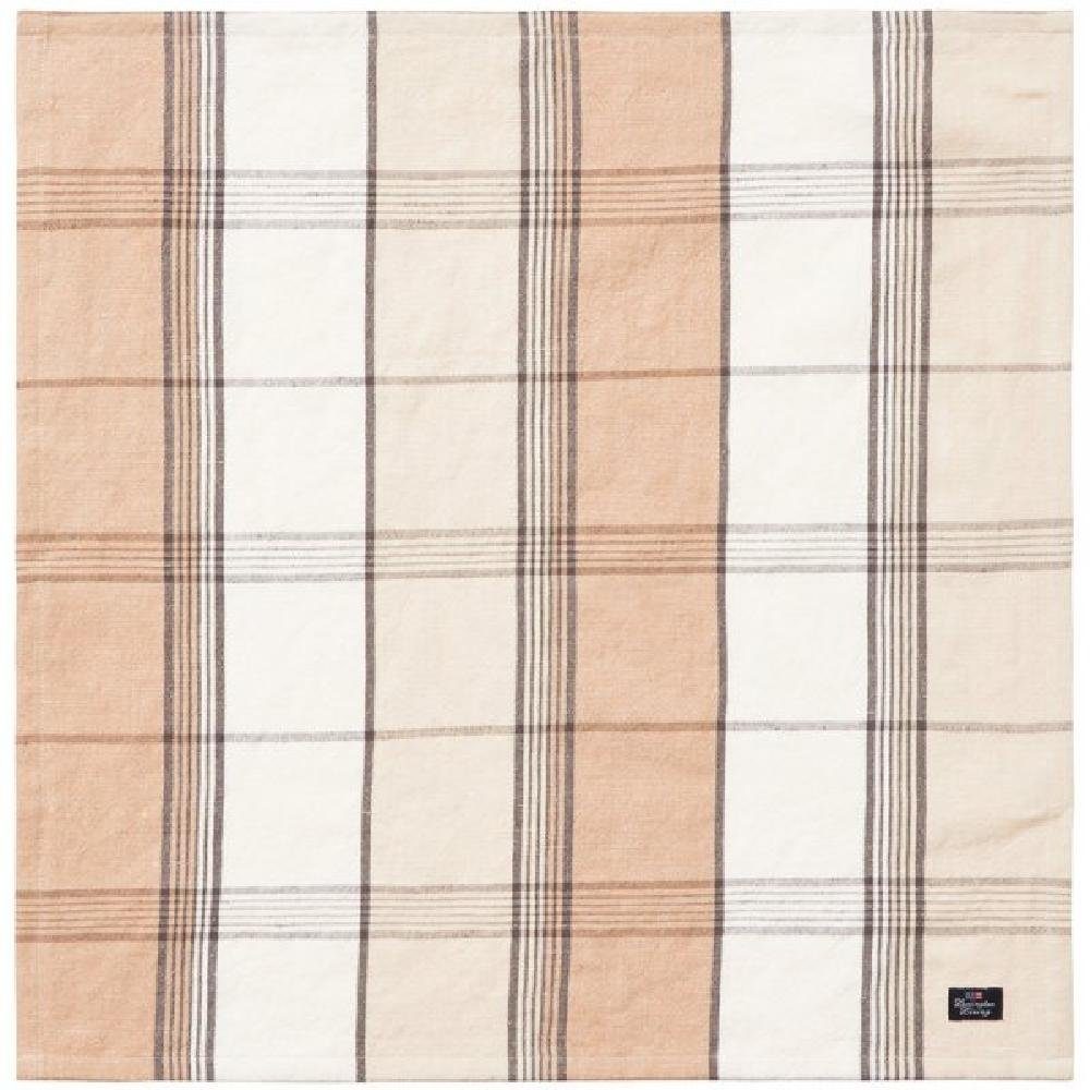 Lexington Serviettenhalter LEXINGTON Stoffserviette Linen-Cotton Checked Beige-White (50x50cm)