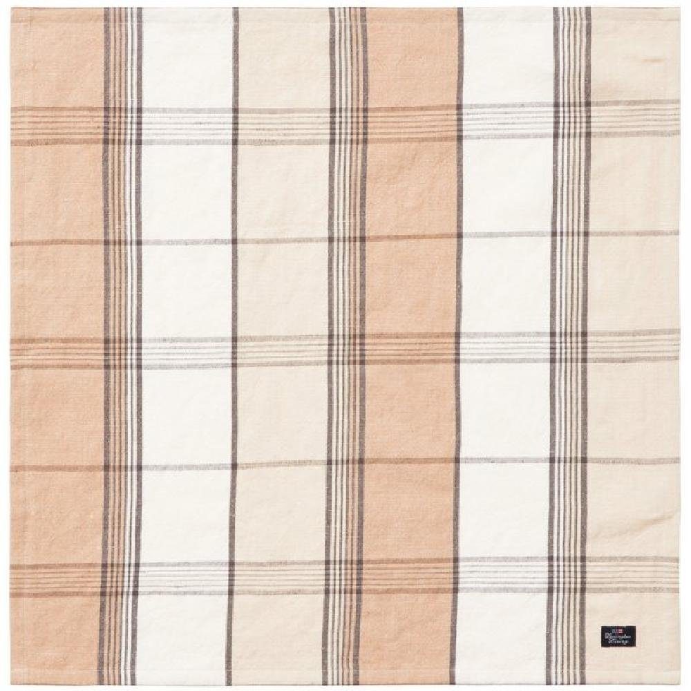 Lexington Stoffserviette LEXINGTON Stoffserviette Linen-Cotton Checked Beige-White (50x50cm)