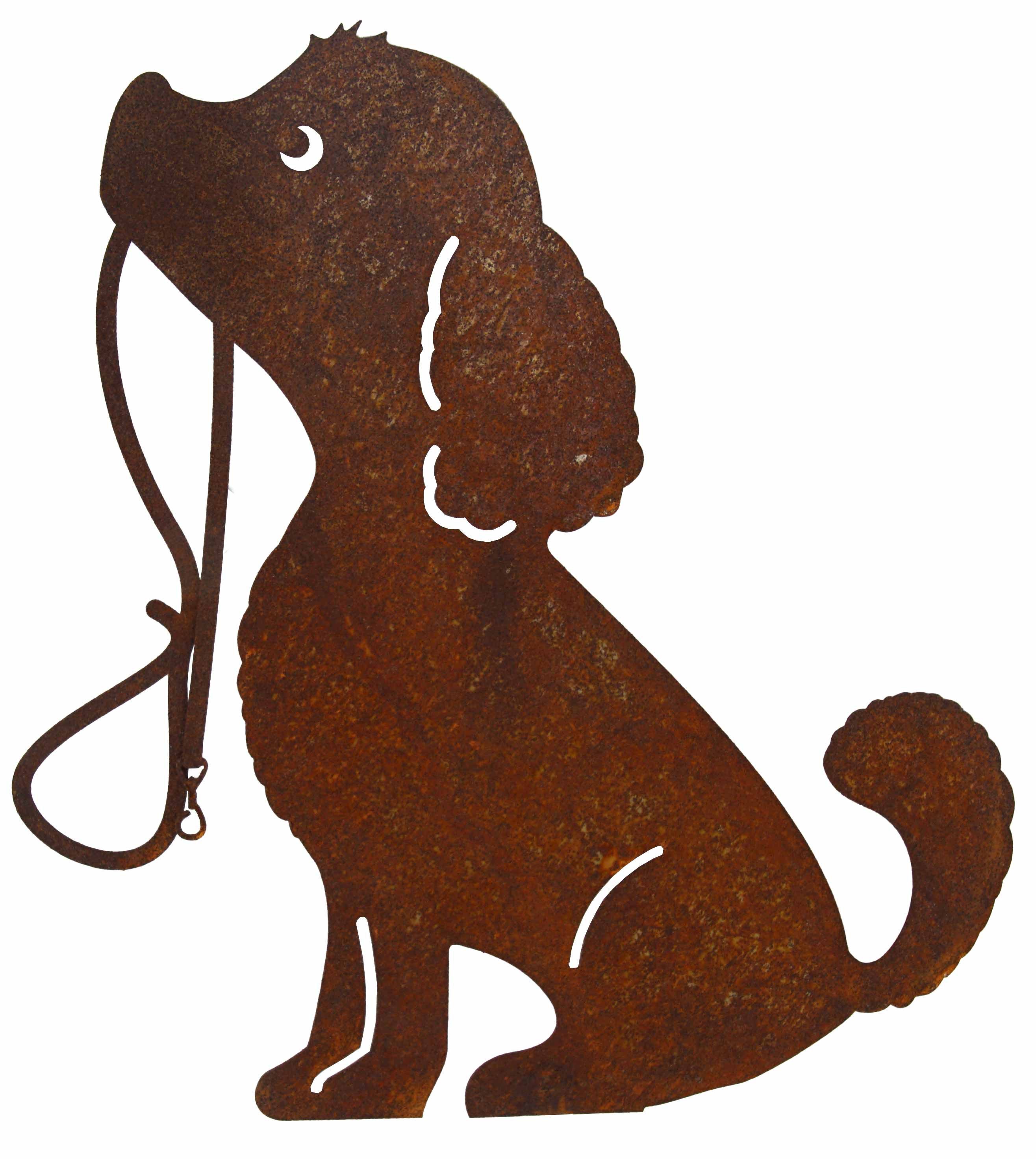 Lünemann Gartenstecker Beetstecker „Hund mit Leine“ in Rostoptik Beetstecker