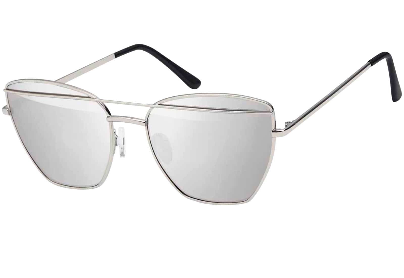 BEZLIT Eyewear Sonnenbrille Schmetterlingsform Designer Damen Sonnenbrille (1-St) mit verspiegelten, schwarz, blau und grünen Linsen Silber-Verspiegelt