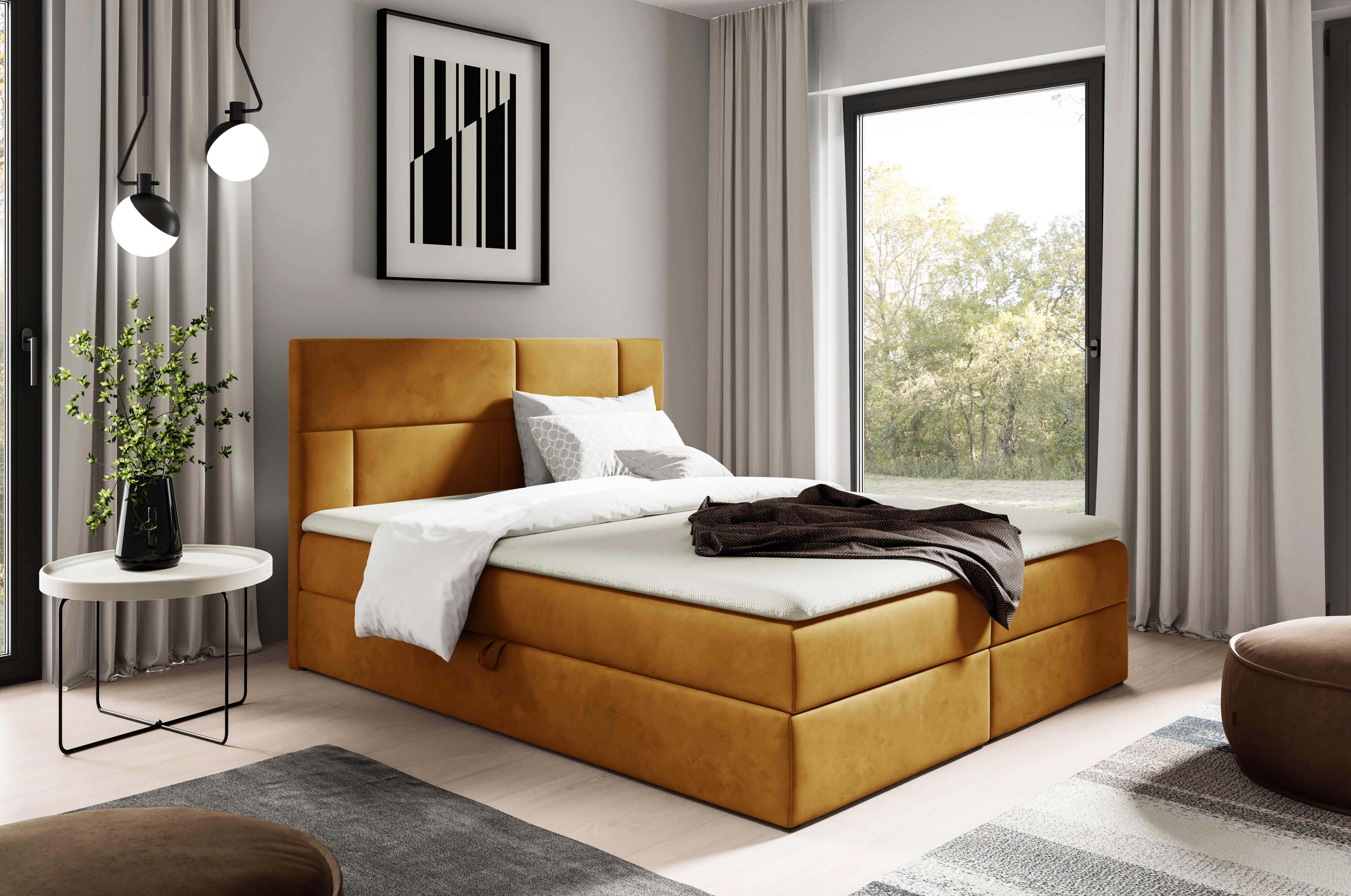 yourhouse24 Boxbett ORLANDO (Bonell-Matratze und Topper), mit zwei Bettkästen