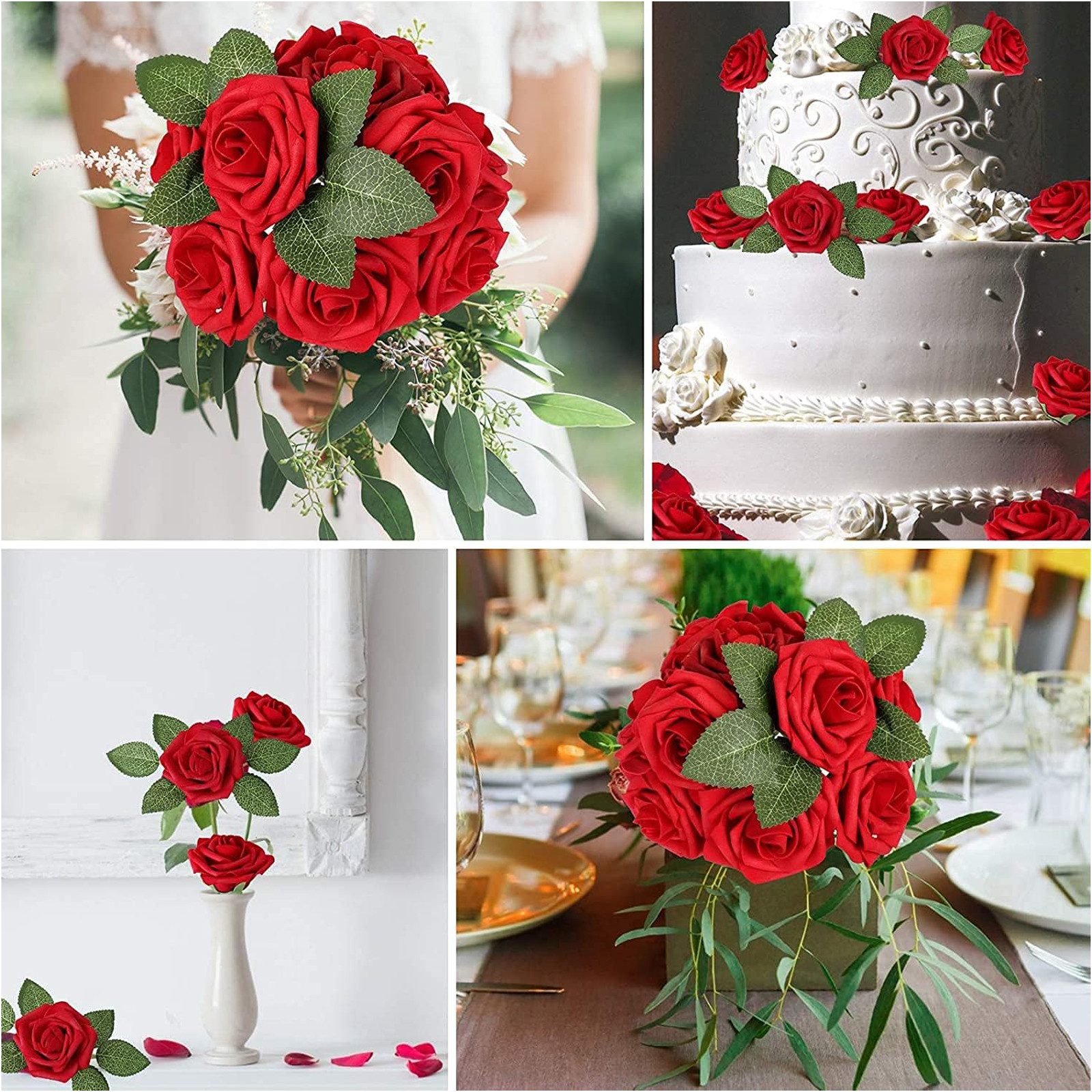 Kunstblume 25 Stück Künstliche Rose Blume günstig online kaufen