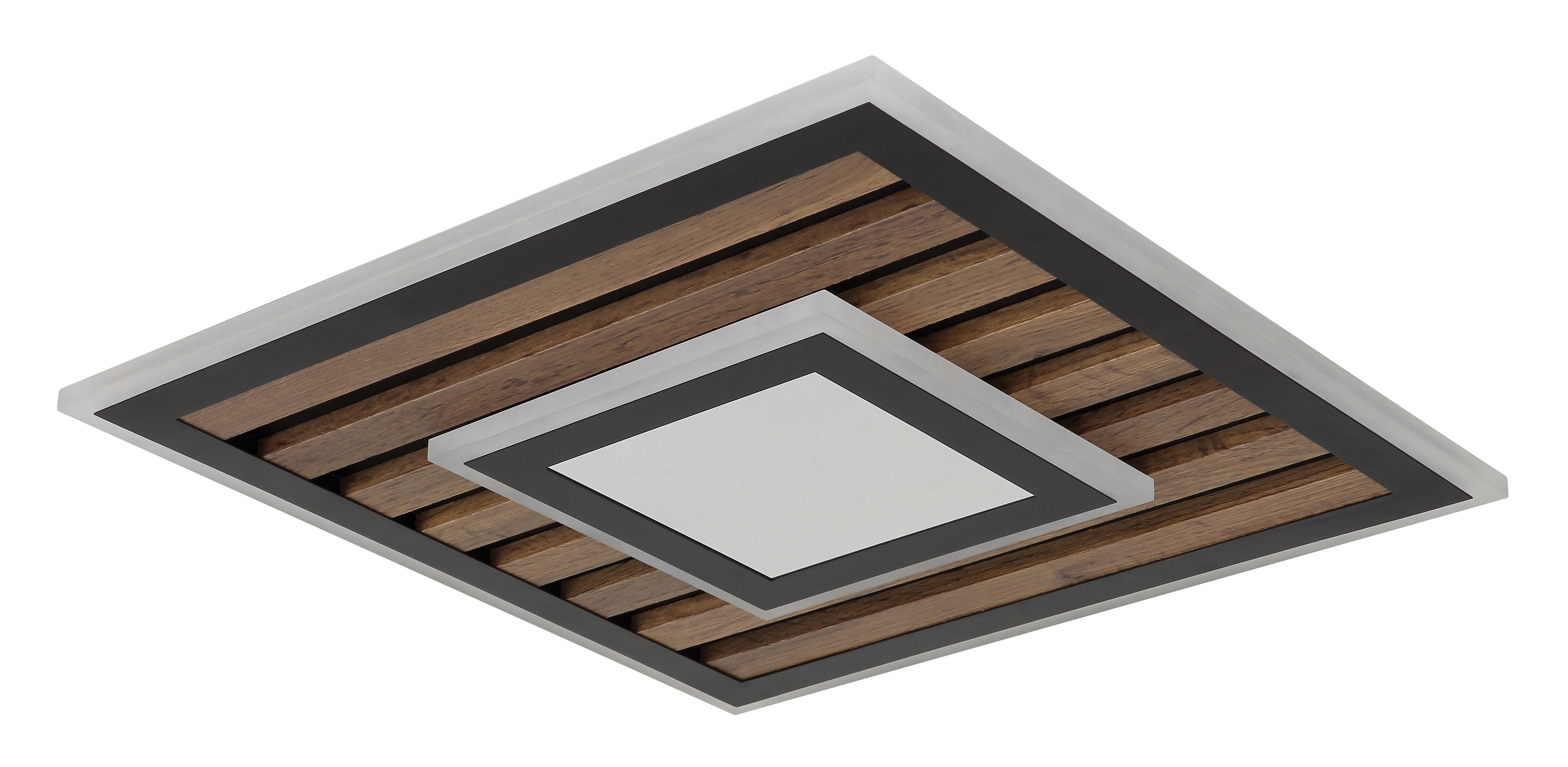 GLOBO LIGHTING LED Deckenleuchte WOODY, Memoryfunktion, LED fest integriert, Warmweiß, Deckenlampe, Wohnzimmer, Schlafzimmer, Design Lampe