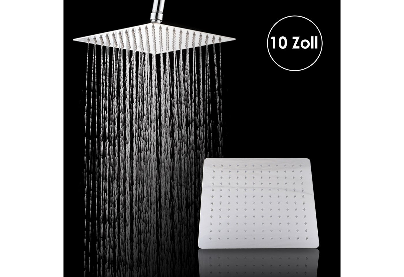 Thumbnail - Clanmacy Kopfbrause Edelstahl Kopfbrause Duschkopf Regendusche 304 Regenbrause 25X25CM, einstellbare Duschkopf