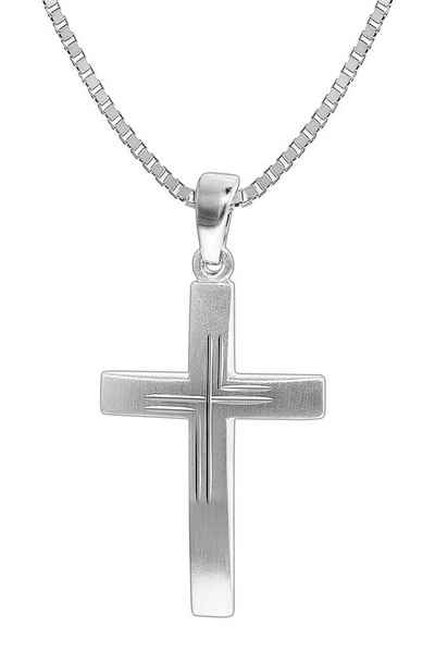 trendor Kette mit Anhänger mit Kreuz 925 Silber 50 cm