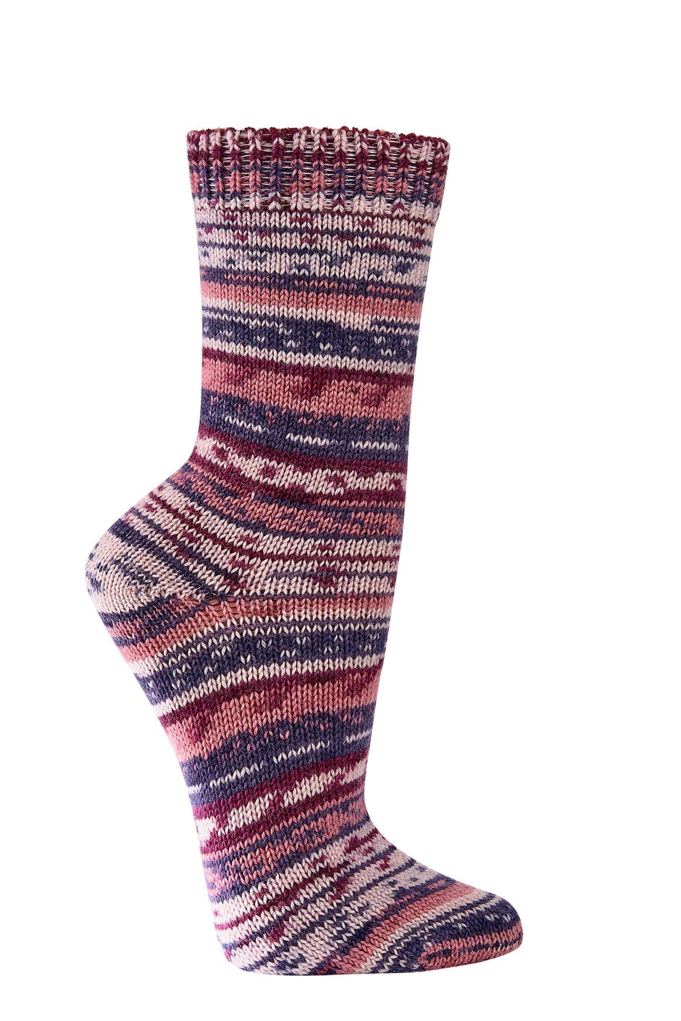 Wowerat Socken Wollsocken mit 70% Wolle viele schöne Farben wie von Oma gestrickt (2 Paar) Farbverlaufgarn