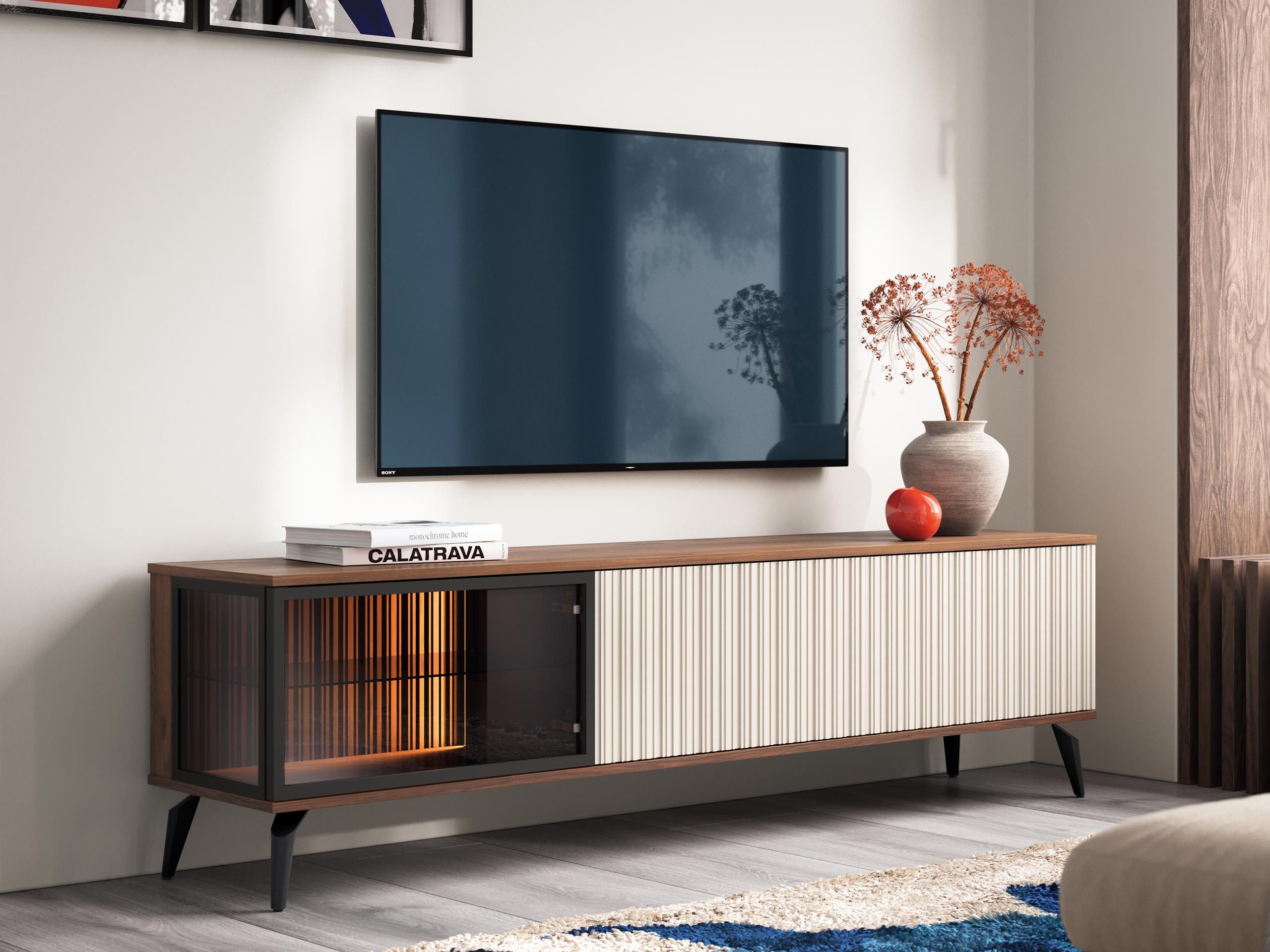 MIRJAN24 TV-Schrank Vici 180 (mit Drehtür und zwei Klappen) 180x39x50 cm, M günstig online kaufen