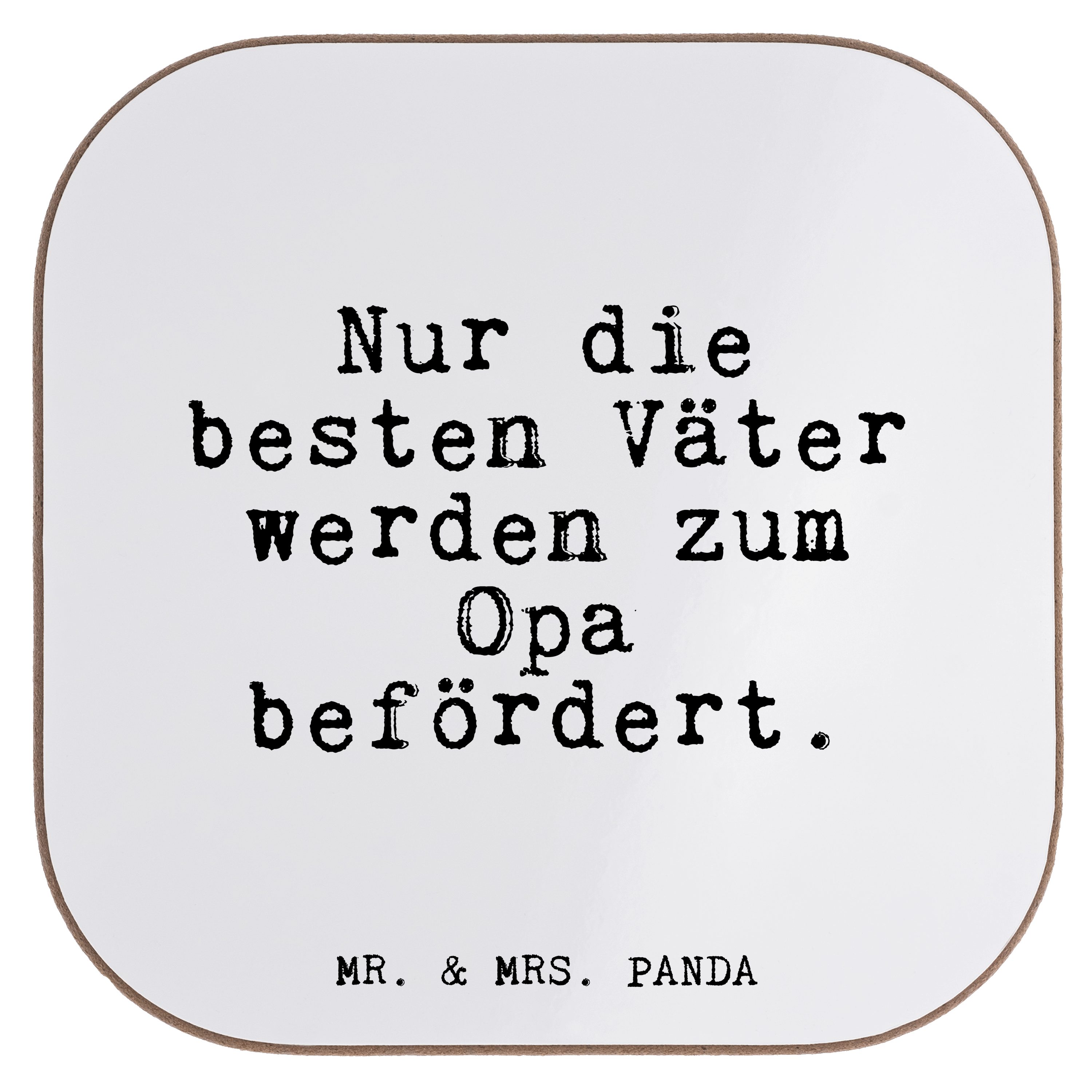 Mr. & Mrs. Panda Getränkeuntersetzer »Nur die besten Väter... Weiß