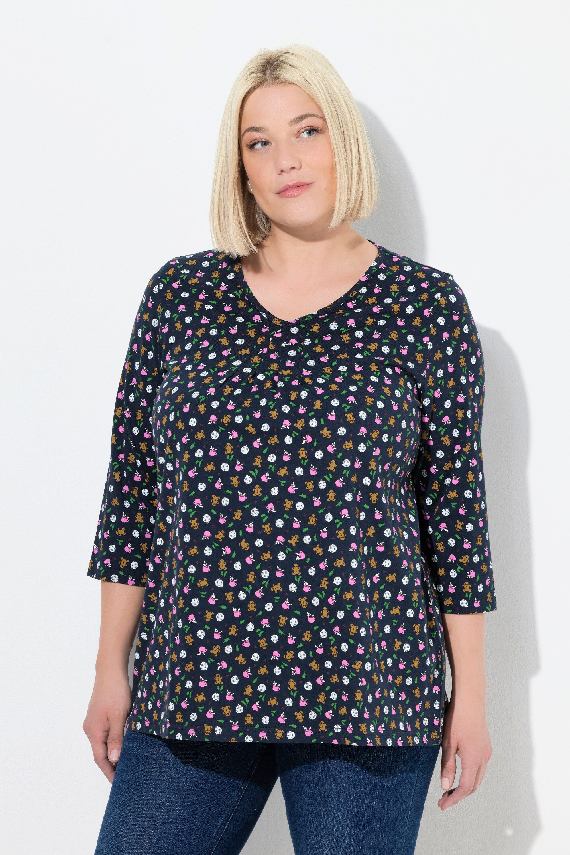 Ulla Popken T-Shirt Shirt Lebkuchenfiguren A-Linie günstig online kaufen
