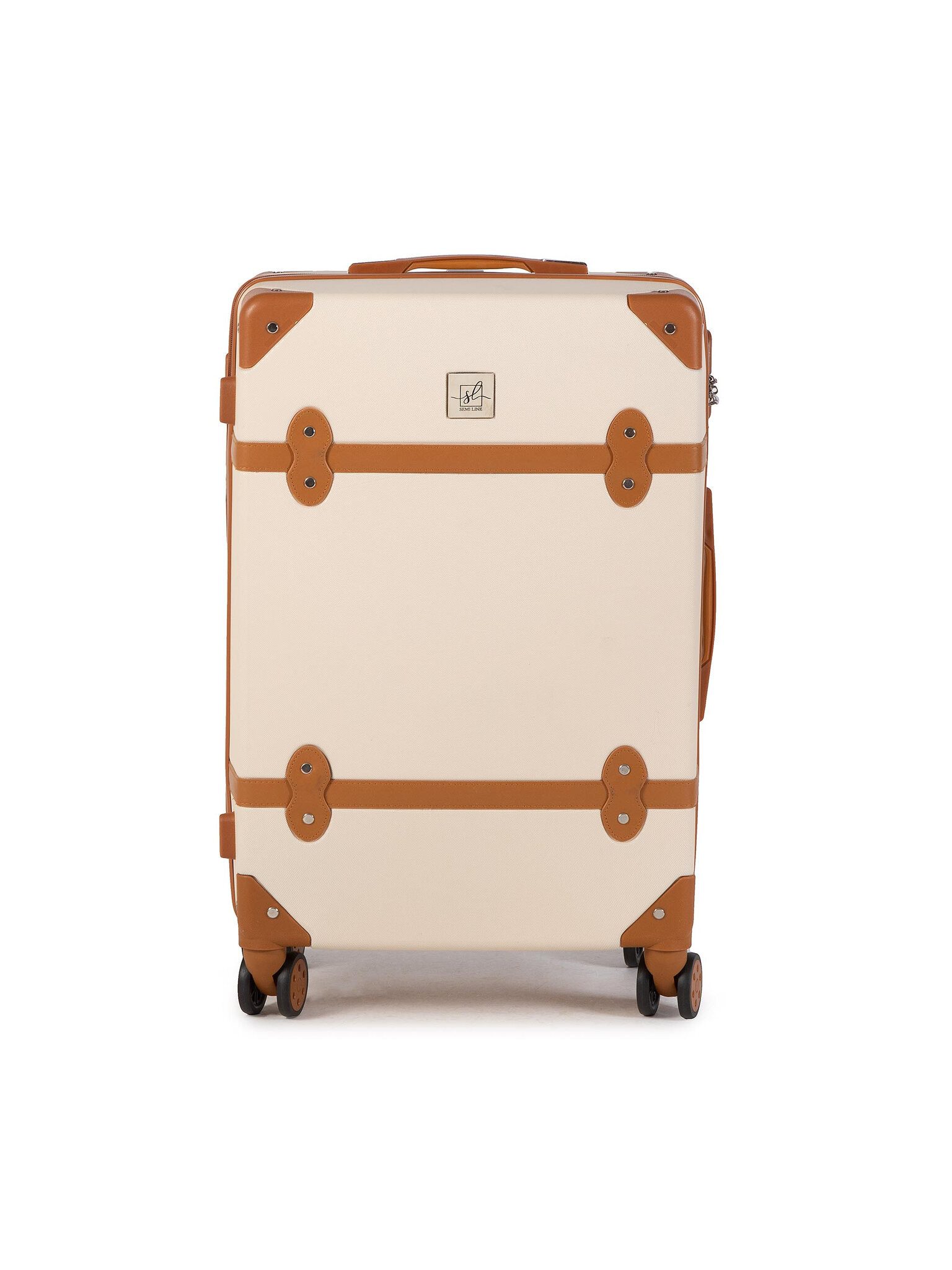 Semiline Hartschalen-Trolley Mittelgroßer Koffer T5506-3 Beige günstig online kaufen