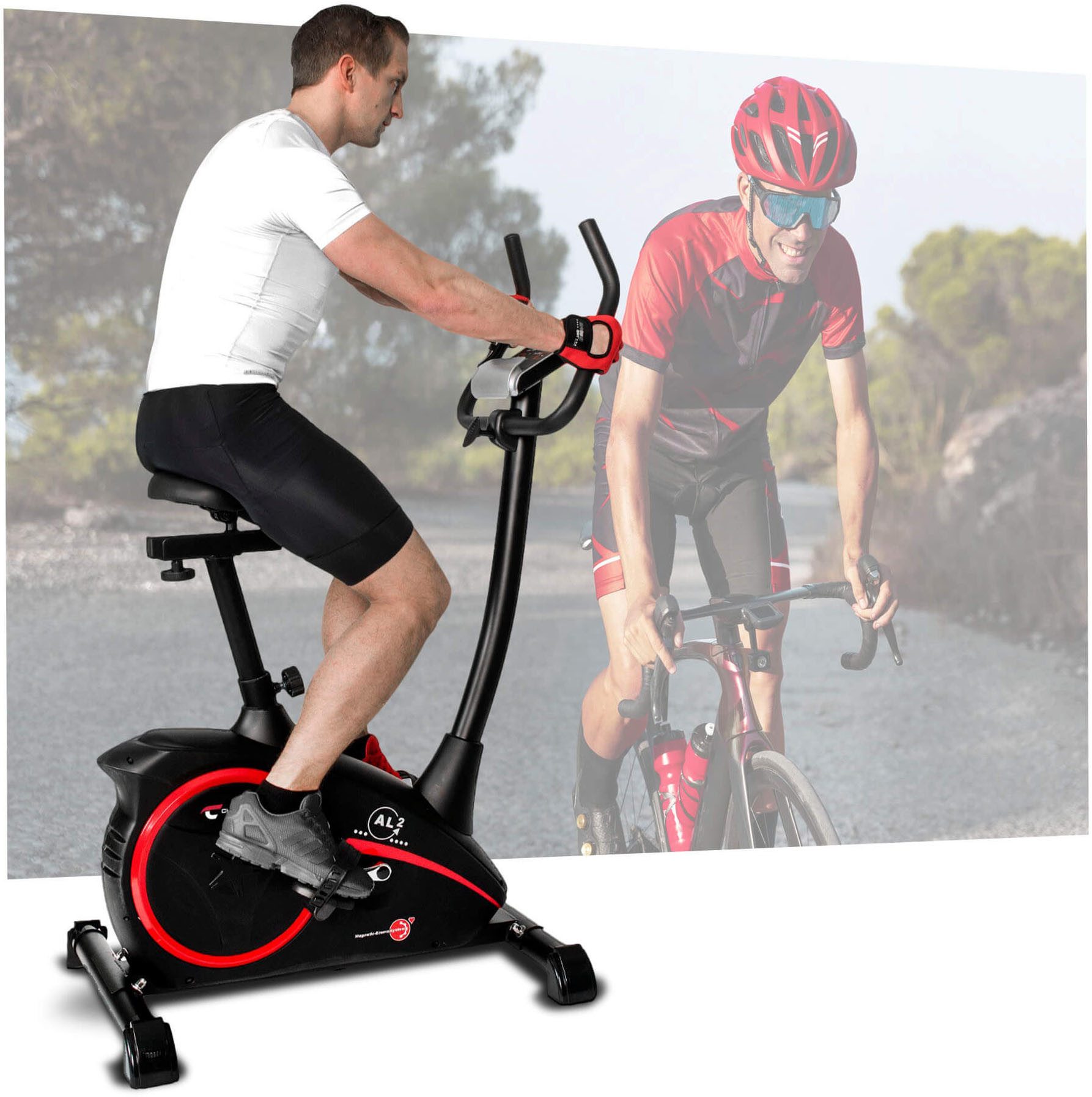 Christopeit Sport® Ergometer AL 2 (mit Tablet-Halterung), 150 kg max. Benutzergewicht, Fahrrad, 24 Widerstandsstufen