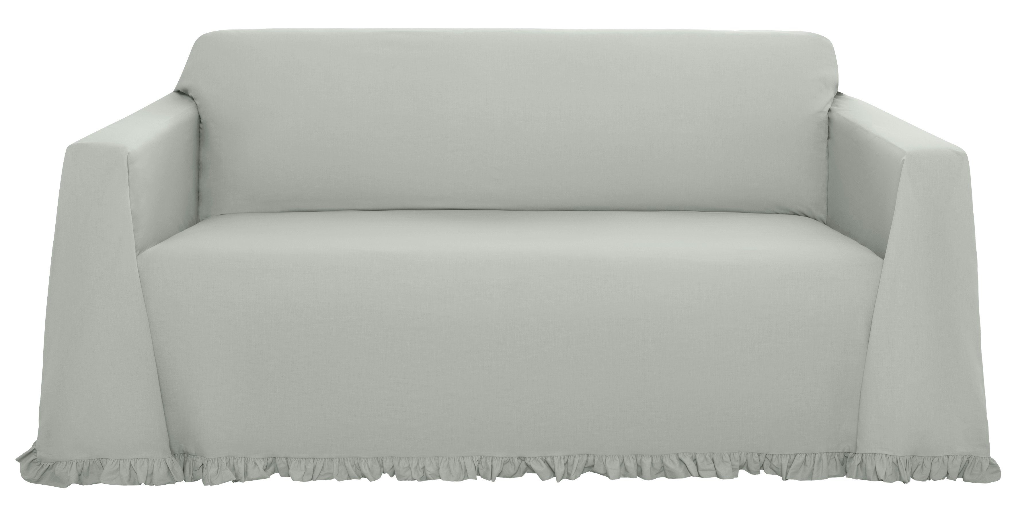 OTTO home Tagesdecke Violetta, leichter Überwurf mit Rüschen, ohne Füllung, mit Volants, 100% Baumwolle, auch als Tischdecke verwendbar