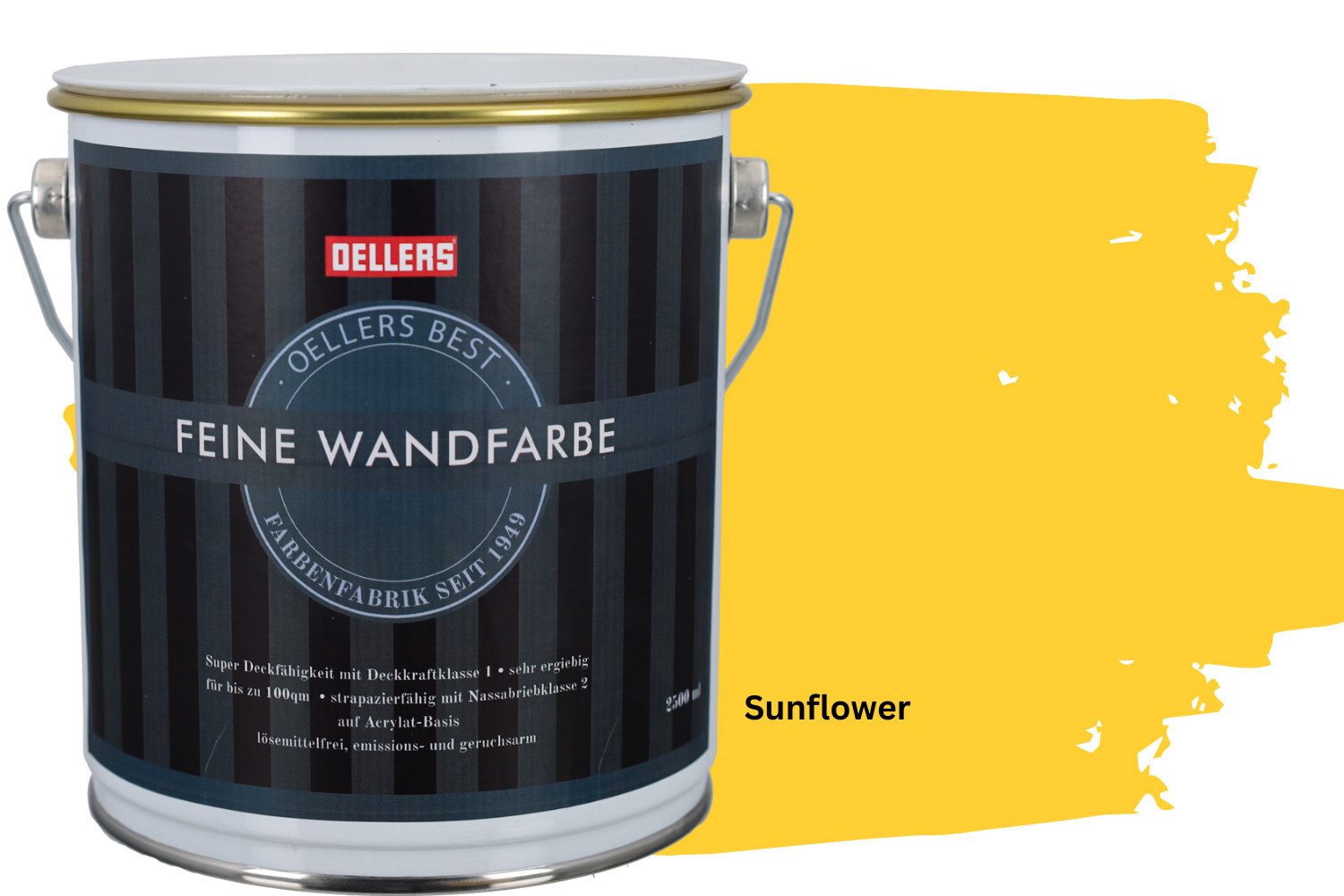 OELLERS Wandfarbe Premium, Feine Wandfarbe, 2,5 Liter Matt