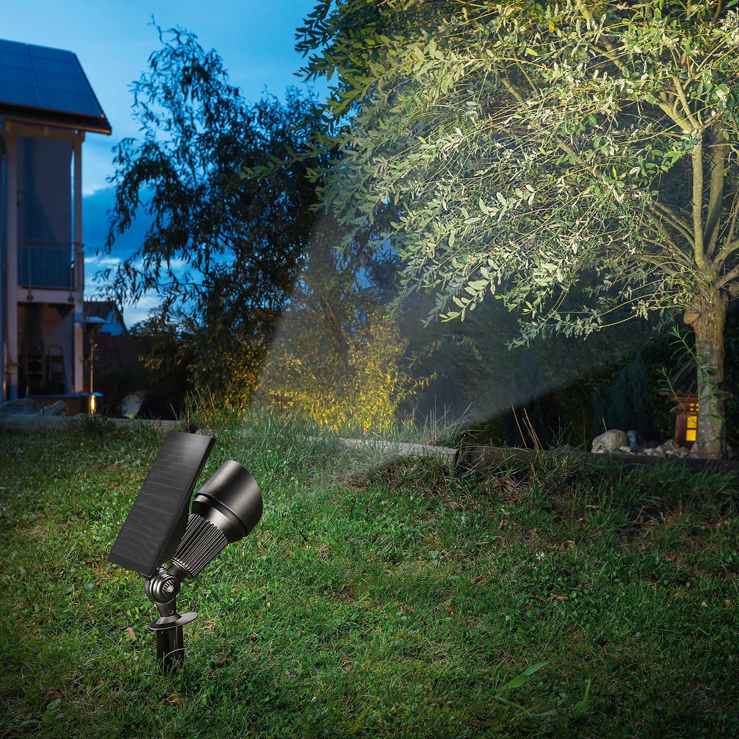 esotec LED Gartenstrahler Solarspot Super Spot DUO COLOR, 6500K 2800K, Alumnium, outdoor 102546, LED fest integriert – Bild 5 von 5