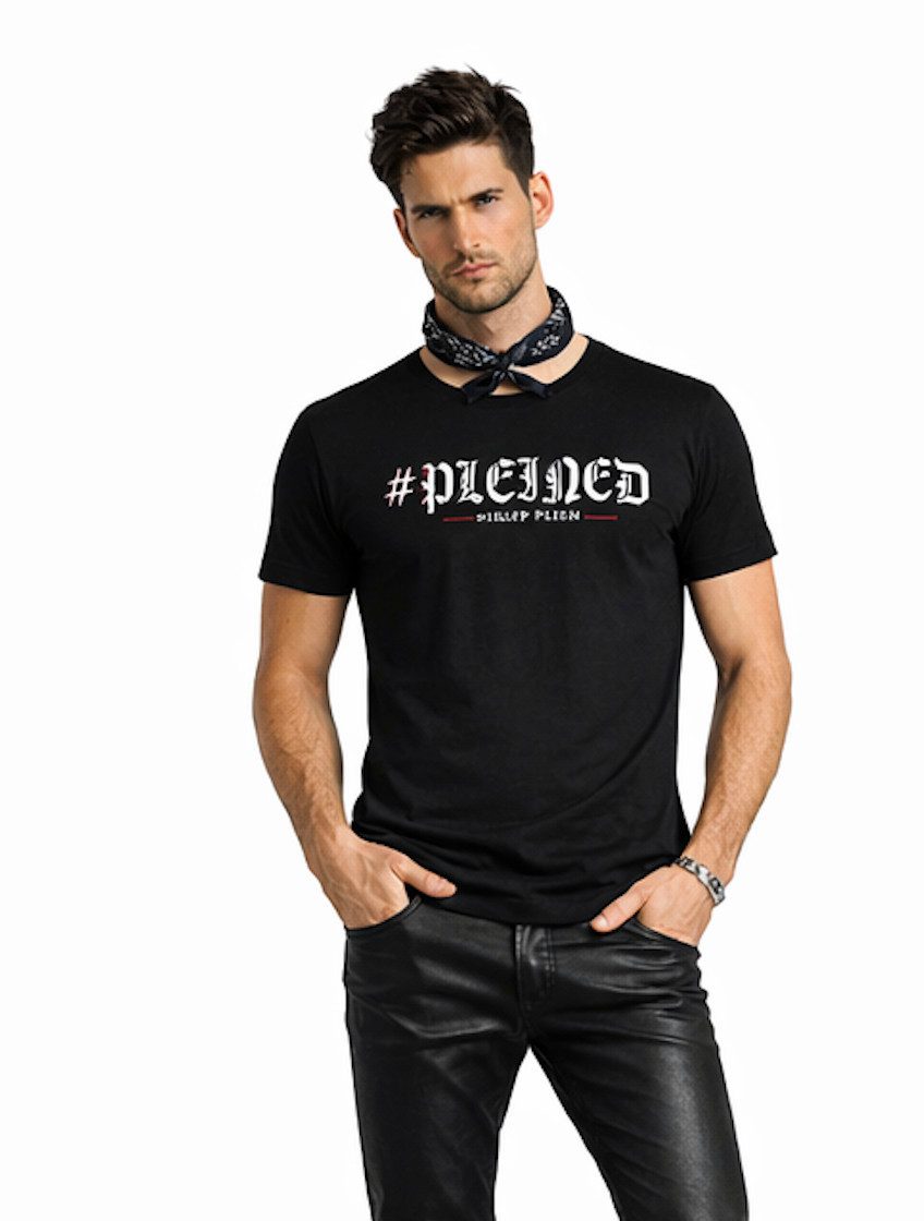 PHILIPP PLEIN T-Shirt Gold Cut T-Shirt PLEINED Gothic Logo Shirt Streetwear-, Casual- und Luxury-Looks