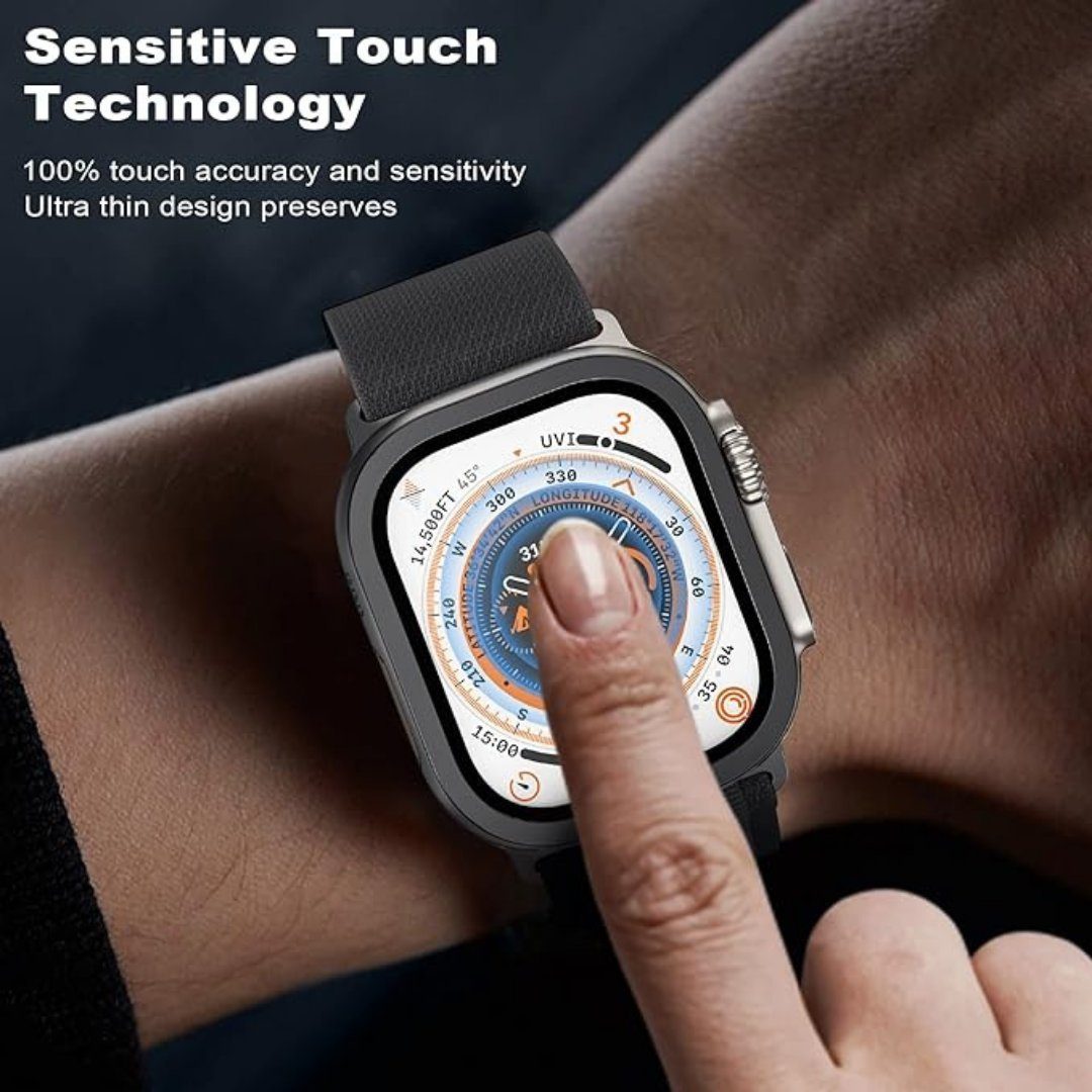 SmartUP Smartwatch-Hülle für Apple Watch Ultra 3 49mm Display Titan Schutz Full Screen Full 9H, Displayschutzglas