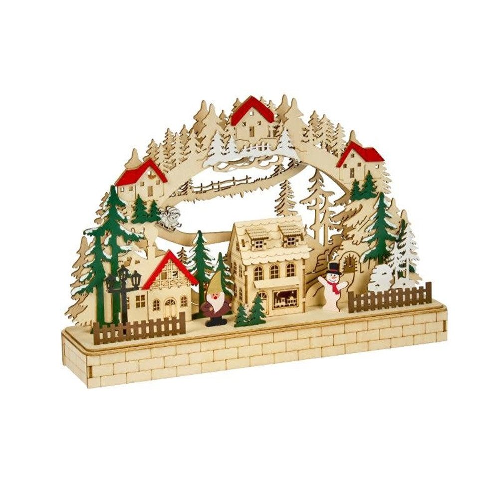 Smart Garden LED Lichterbogen Beleuchtete alpine Winterlandschaft Schwibbogen aus Holz – 40,5 cm (1-tlg)