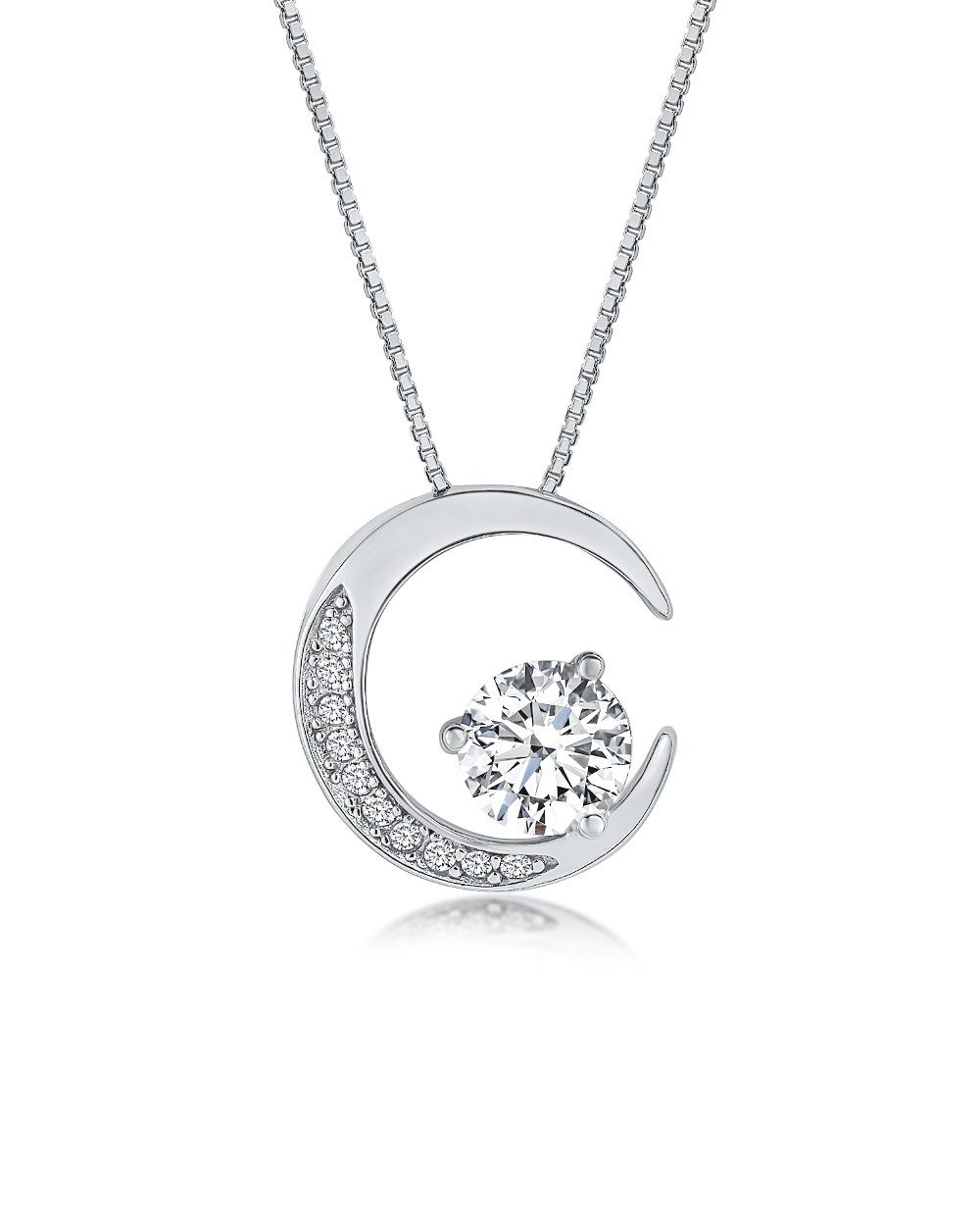 DANIEL CLIFFORD Kette mit Anhänger 'Phoebe' Damen Halskette Silber 925 Mond günstig online kaufen