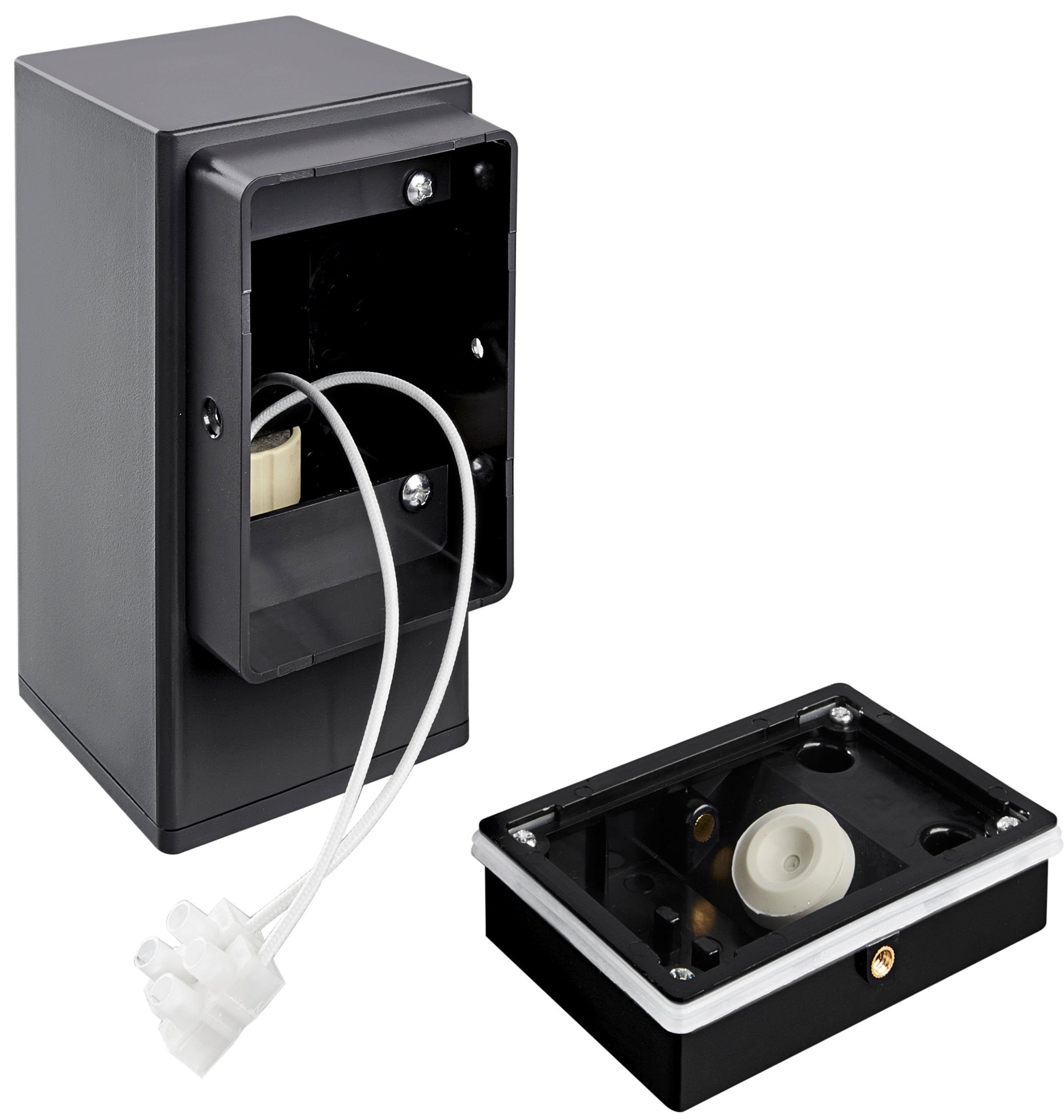 HEITRONIC Außen-Wandleuchte Galera, ohne Leuchtmittel, Wandlampe, Außenlampe, Montageschrauben aus rostfreiem V4A-Edelstahl