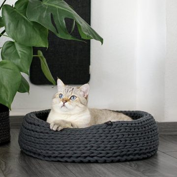 LucyBalu Tierkorb BASKET - Katzenbett, hochwertige, robuste Kordel aus recycelter Baumwolle, handgefertigt