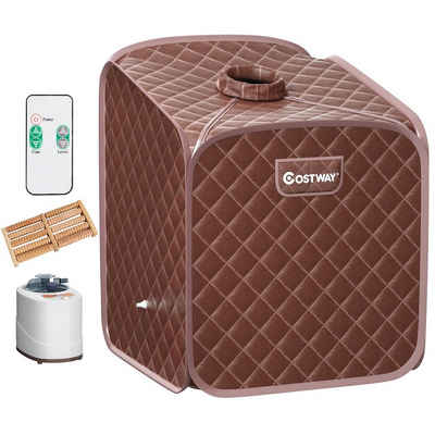 COSTWAY Sauna 2L Dampfsauna, 1000W, mit Sitz