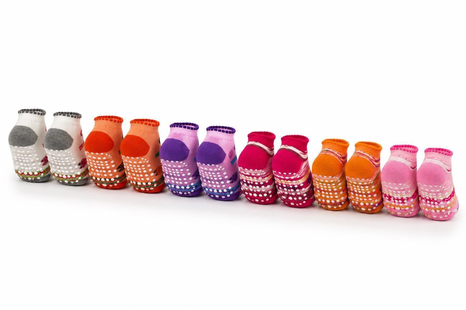 EloModa Sneakersocken Kinder Sneaker Socken 12 Paar Antirutsch ABS Noppen Baumwolle, (12-Paar) 12 Paar Kinder Sneaker Socken mit ABS Antirutsch-Noppen – Bild 3 von 4