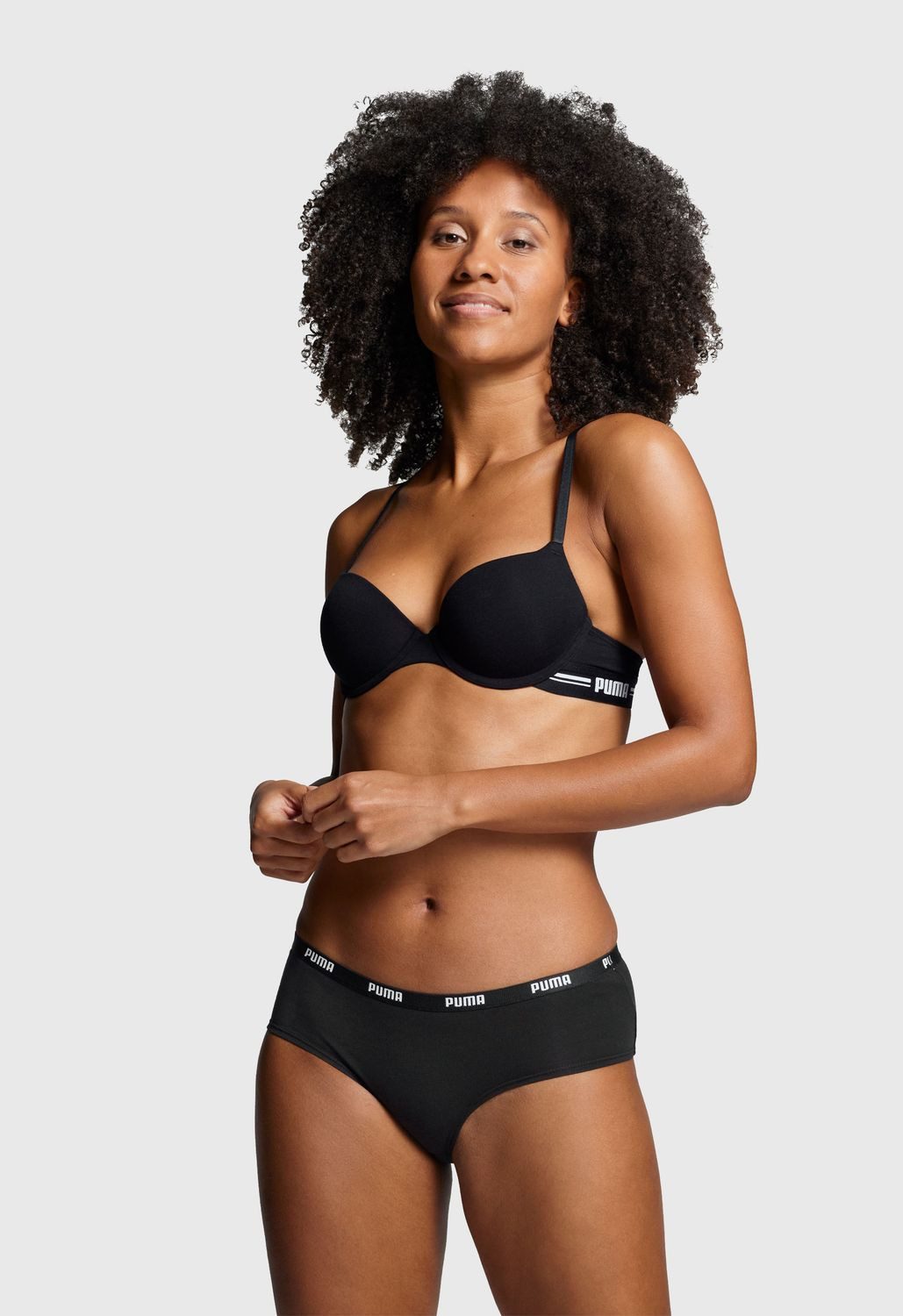 PUMA BODYWEAR Panty Mini Shorts Comfort Cotton Stretch (Set) Webgummibund, Logo