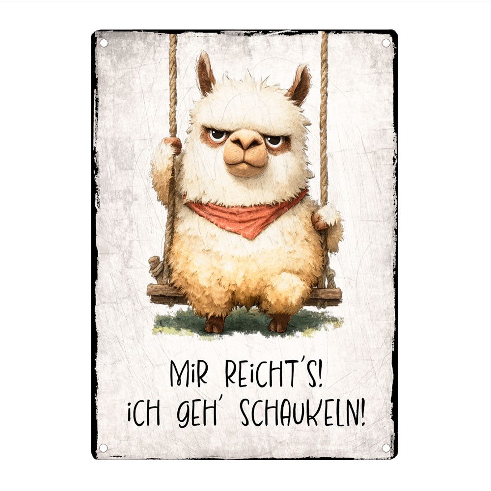 Metallschild ICH GEH' SCHAUKELN - Dekoschild mit Spruch, Blechschild