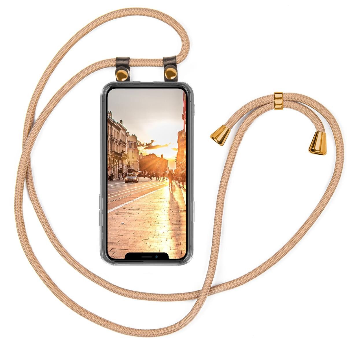 moex Handyhülle moex® Free Spirit für Apple iPhone XS, Hülle mit Band, Kette abnehmbar Handyband Handyhülle zum Umhängen