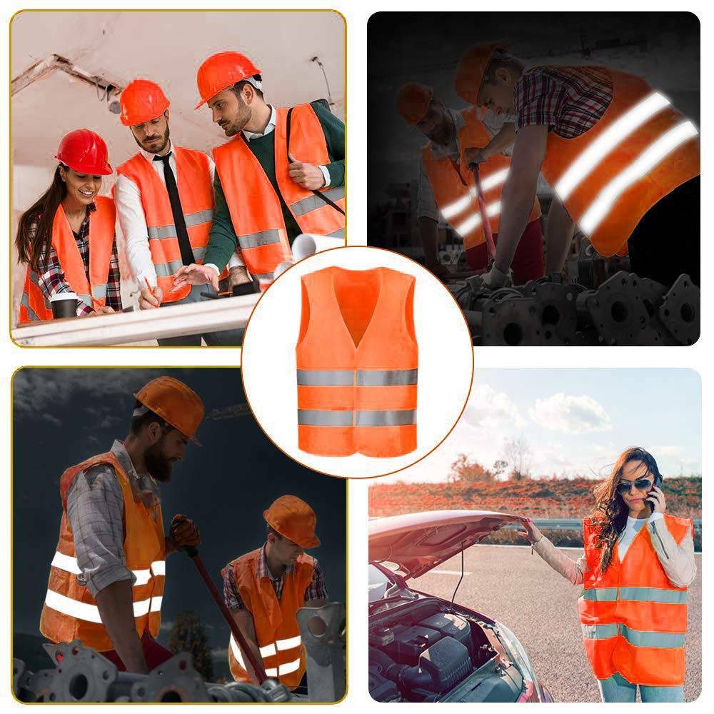 Youyijia Warnweste 10 Warnweste Orange Warnwesten Unfallweste Sicherheits Warnschutz
