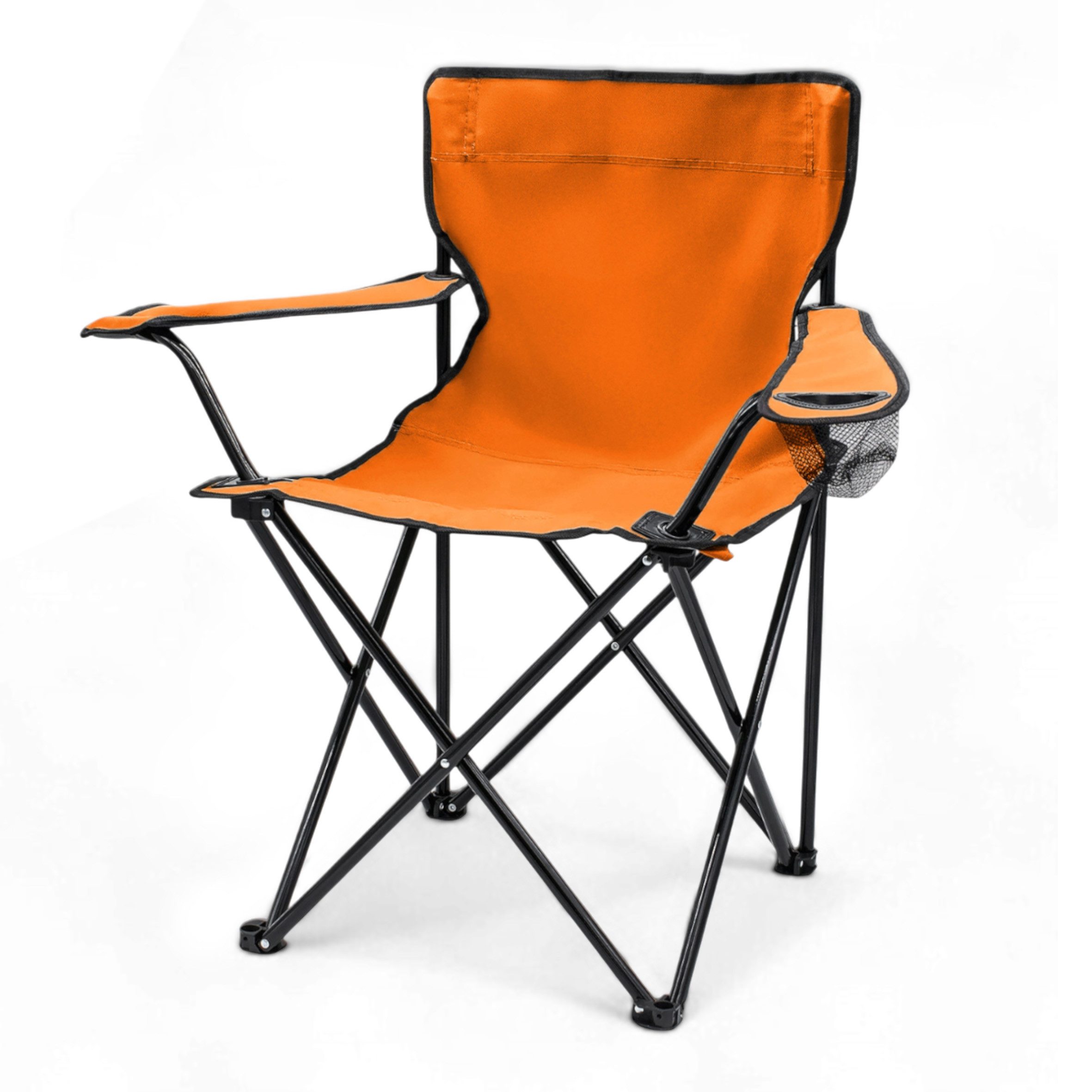 Spetebo Campingstuhl Campingstuhl mit Getränkehalter - orange (Stück, 1 St), Camping Strand und Garten Klappstuhl mit Tragetasche