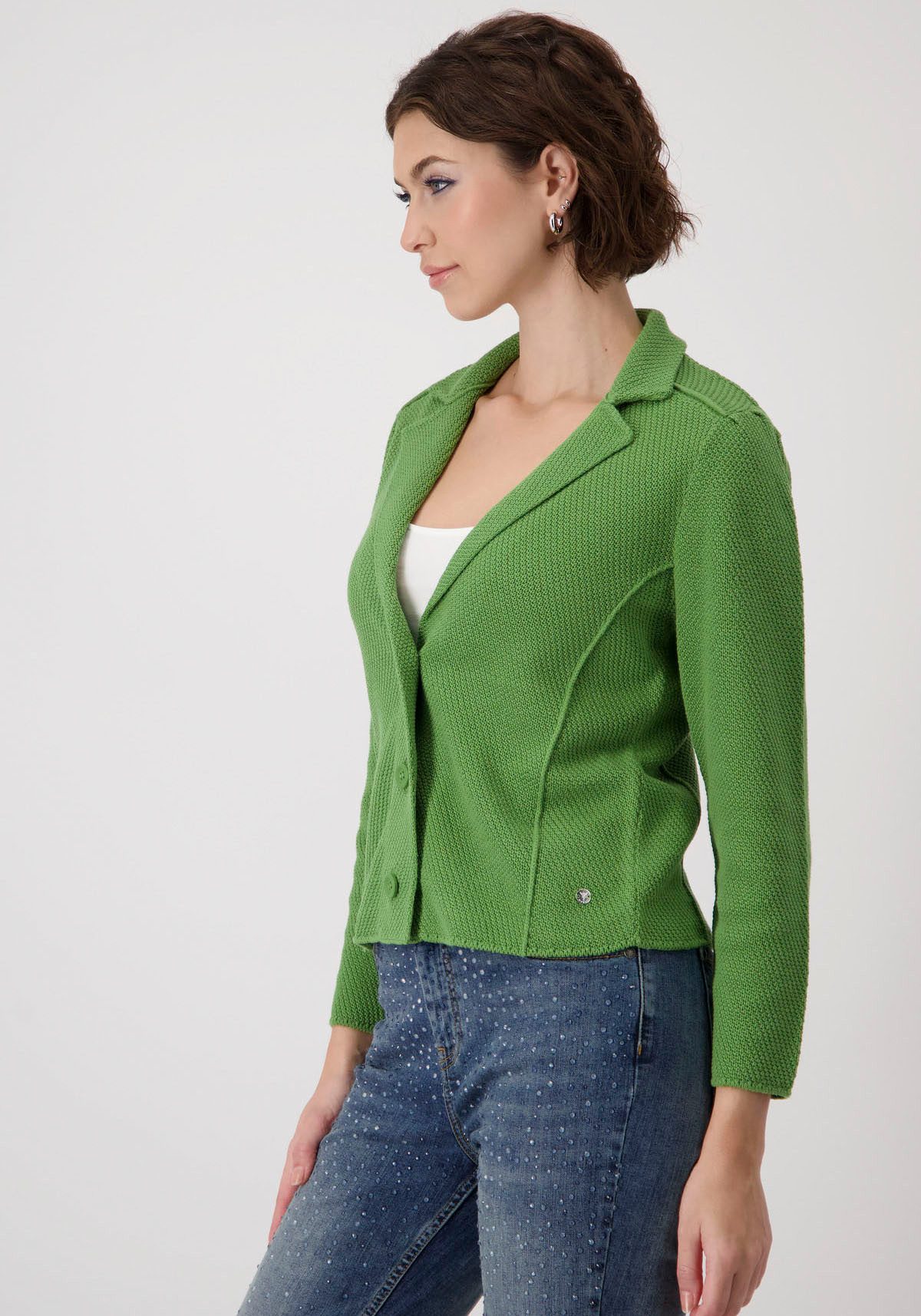 Monari Strickjacke mit Reverskragen und Knöpfen günstig online kaufen