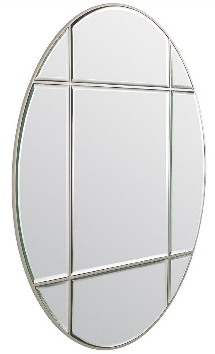 Casa Padrino Wandspiegel Luxus Spiegel Wohnzimmer 110 Luxus cm Spiegel Wandspiegel Silber Qualität Spiegel - Runder Garderoben - - - Ø