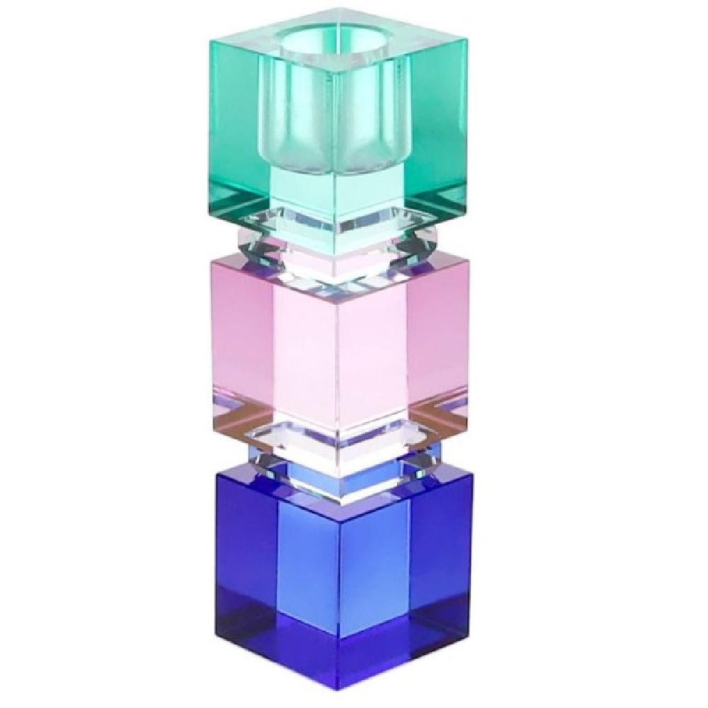 Giftcompany Kerzenhalter Kerzenhalter Sari Eckig Blau Rosa Grün (13,8cm)