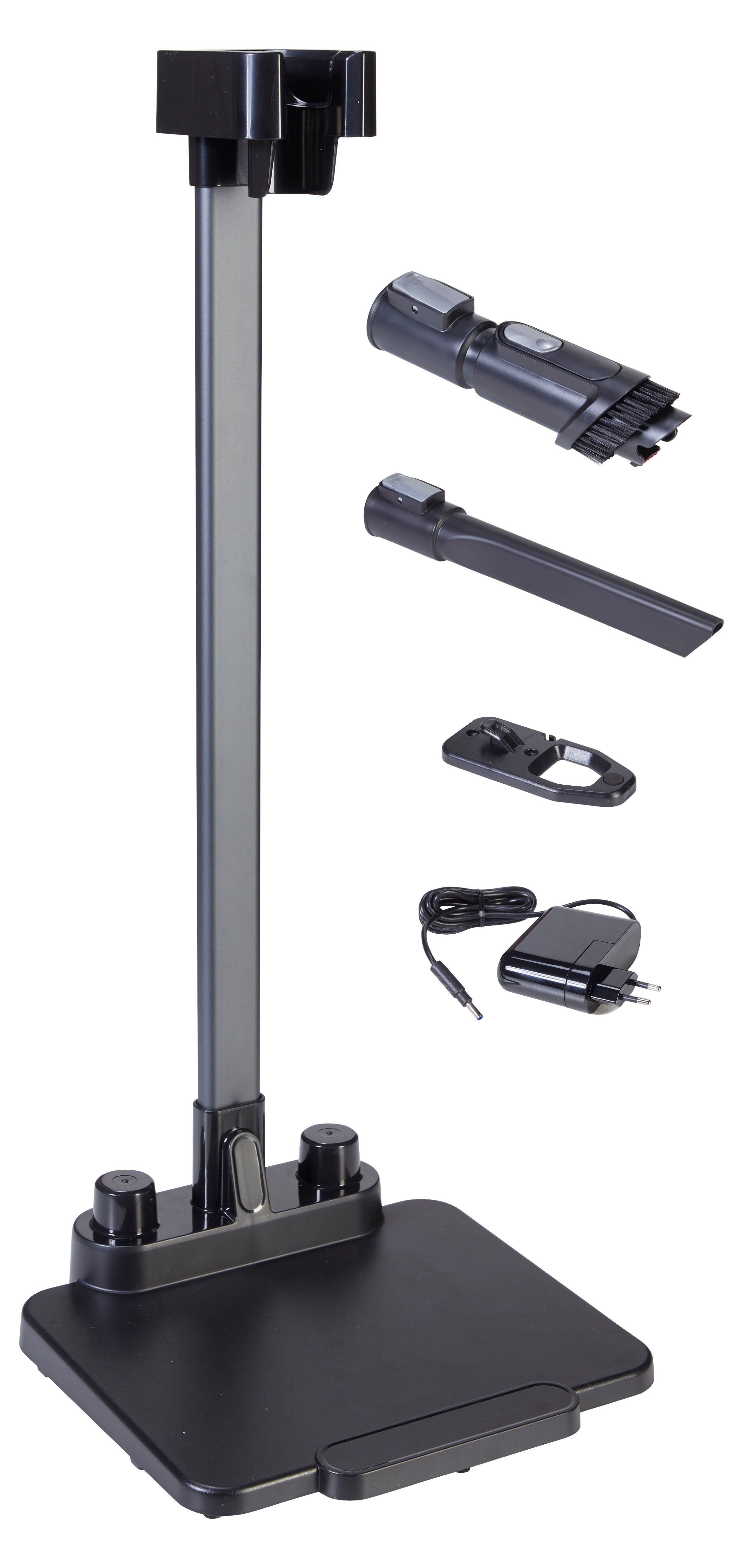 Hanseatic Akku-Stielstaubsauger HVS165DBMC Akku Staubsauger, LED Multifunktionsanzeige, 550 W, beutellos, Bodenständer zur Aufbewahrung, LED beleuchtete Bürste