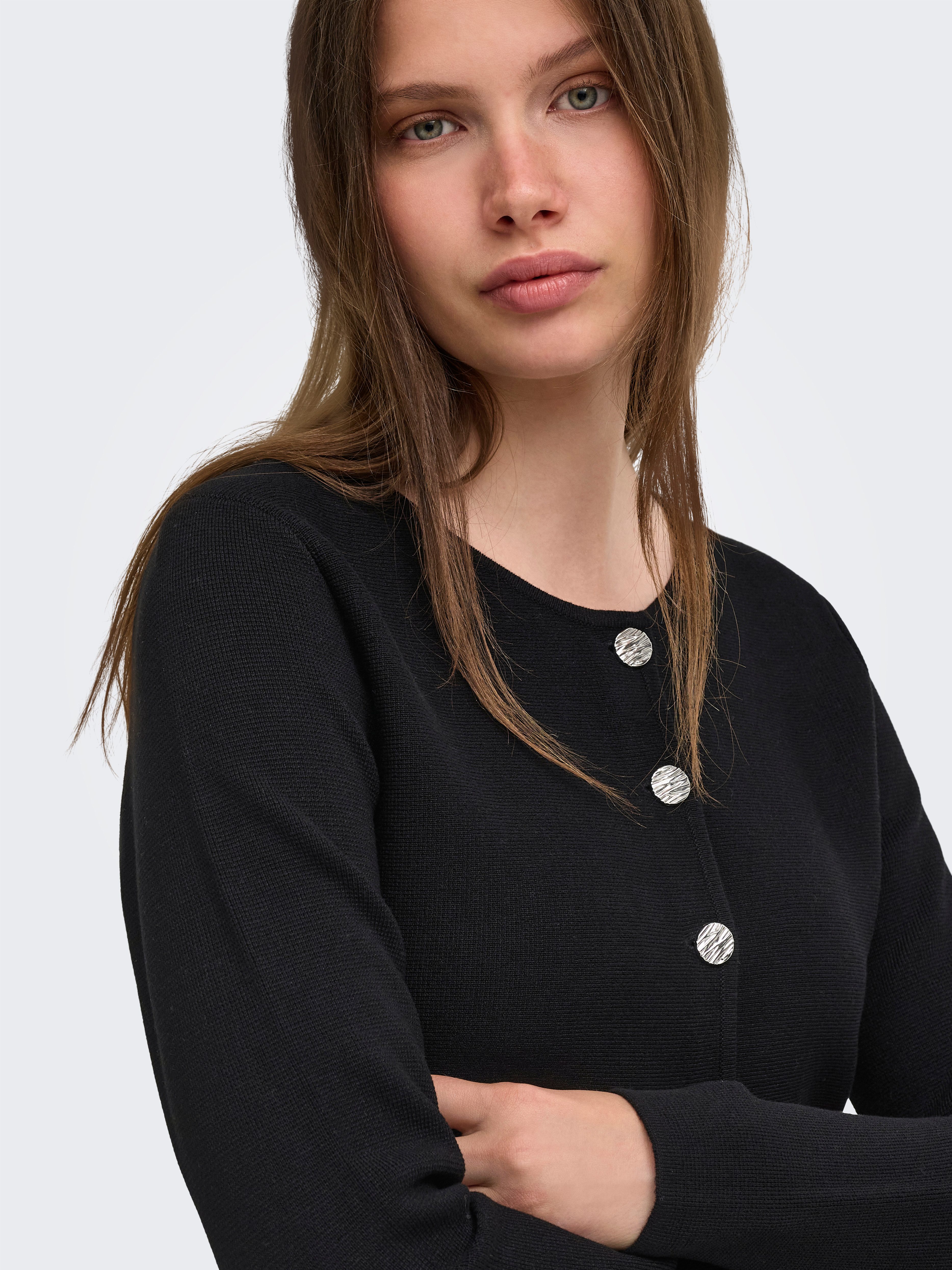 ONLY Strickjacke ONLMELLI LIFE LS ONECK BUT CARDI RP KNT – Bild 4 von 5