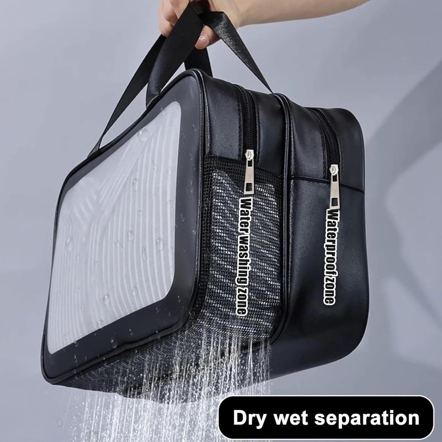 Forrlite Kulturbeutel Kulturbeutel, Trocken- und Nasstrennung, wasserdichte Kulturtasche
