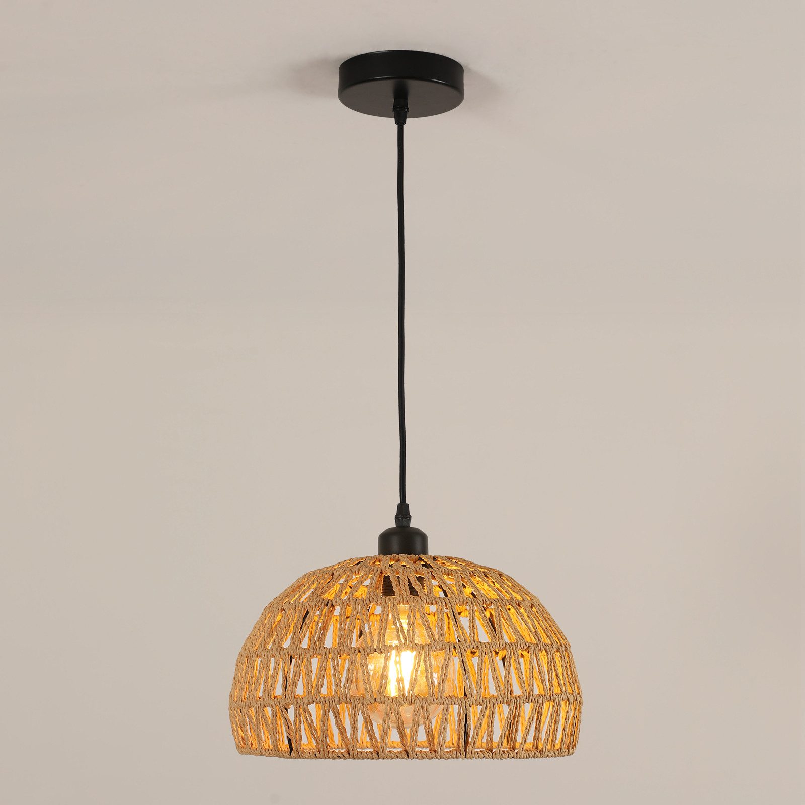 Riserva Hängeleuchte Pendelleuchte Papiergeflecht Ø30cm E27 Deckenlampe Boho Stil