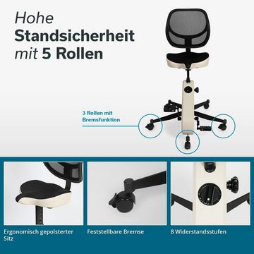 Skandika Heimtrainer Office Bike, Deskbike, Fahrradstuhl bis 150 kg, 8 Widerstandsstufen