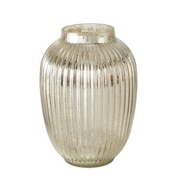 BOLTZE Dekovase "Ilaya" aus Glas in antiksilber, Vase Blumenvase