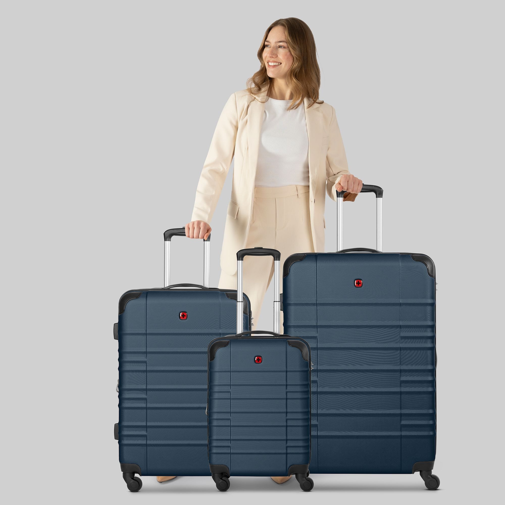 Wenger Trolleyset Amplar Evo, 4 Rollen, (3-teilig, 3 tlg), ABS
