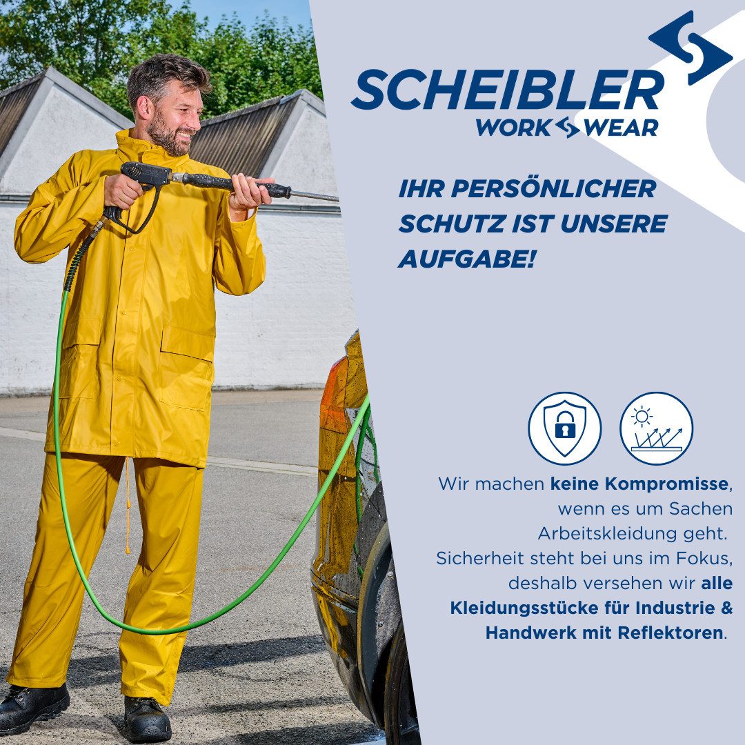 SCHEIBLER WORKWEAR Regenjacke PU wasserdicht und winddicht und strapazierfähig
