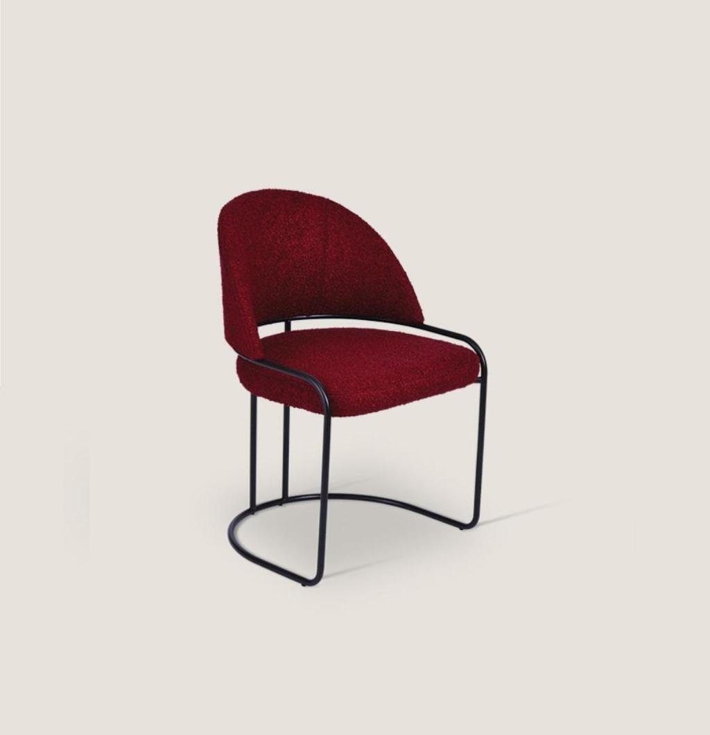 JVmoebel Stuhl Roter Designer Textil Stuhl Esszimmer Made Einsitzer (1 in Europa St), Luxus Polster
