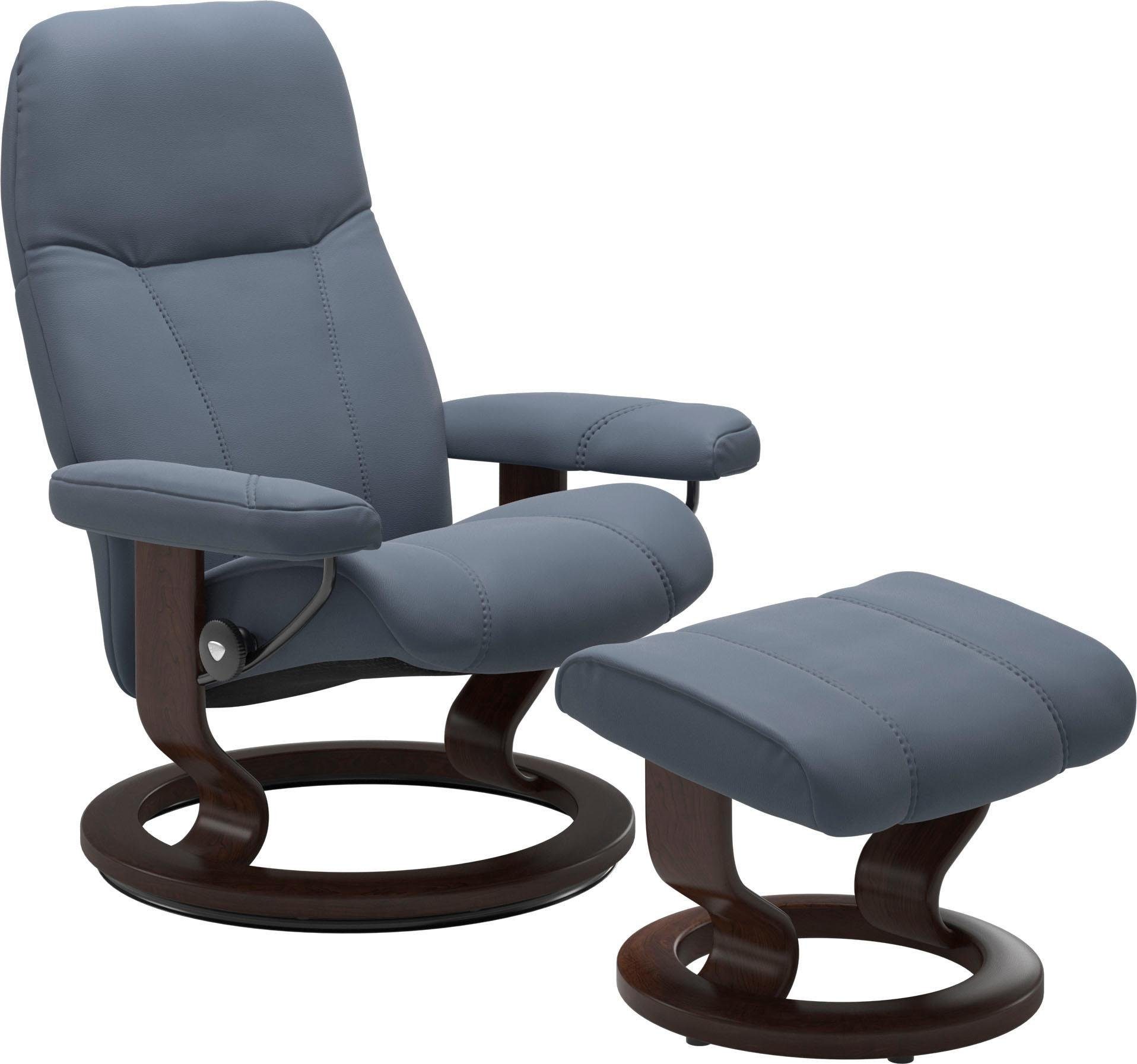 Stressless® Relaxsessel Consul (Set, Braun Hocker), Relaxsessel Hocker, S, Base, mit Classic mit Gestell Größe mit