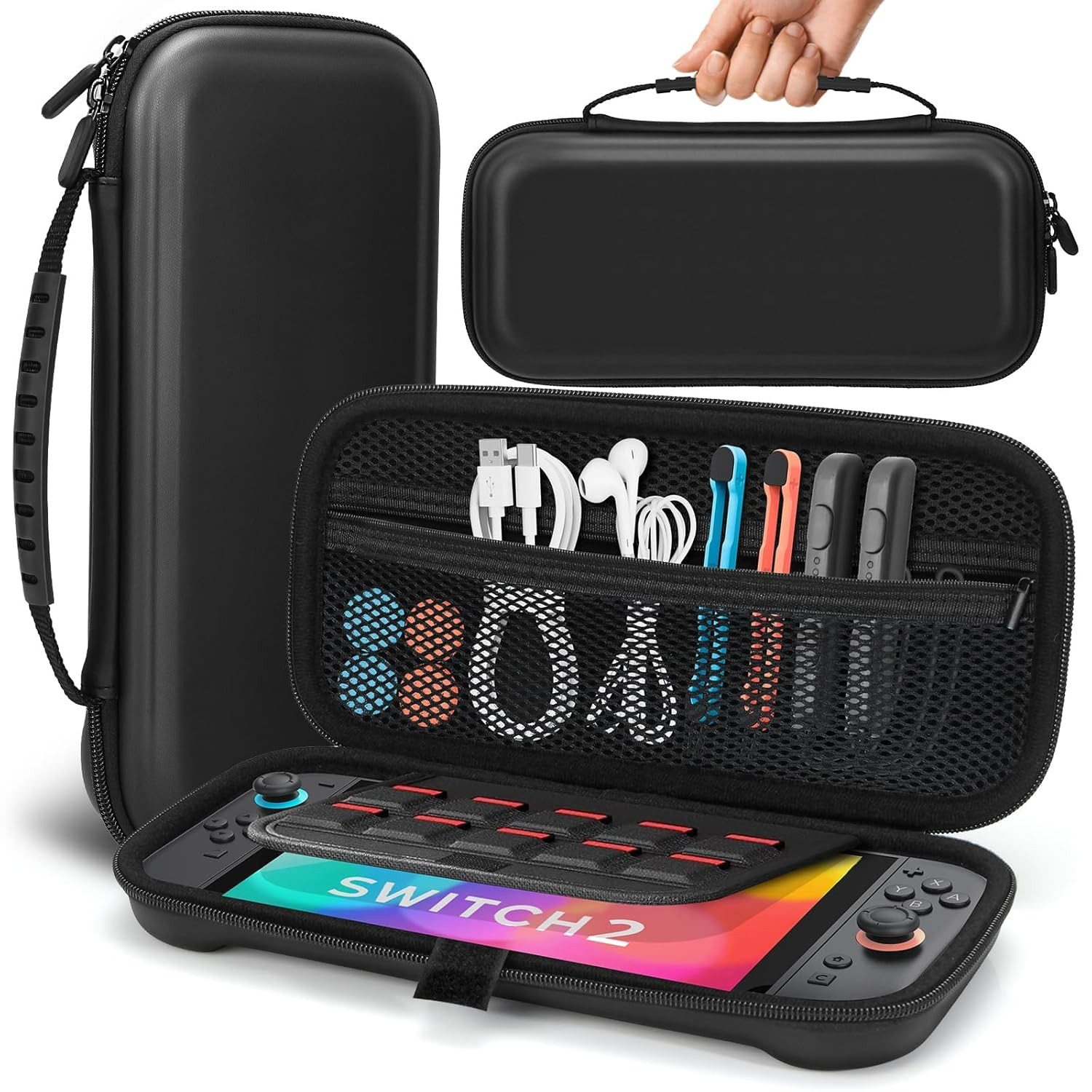 MSM Nintendo-Schutzhülle Hülle für Nintendo Switch 2 Trage Tasche mit 12 Spielkartenfächern