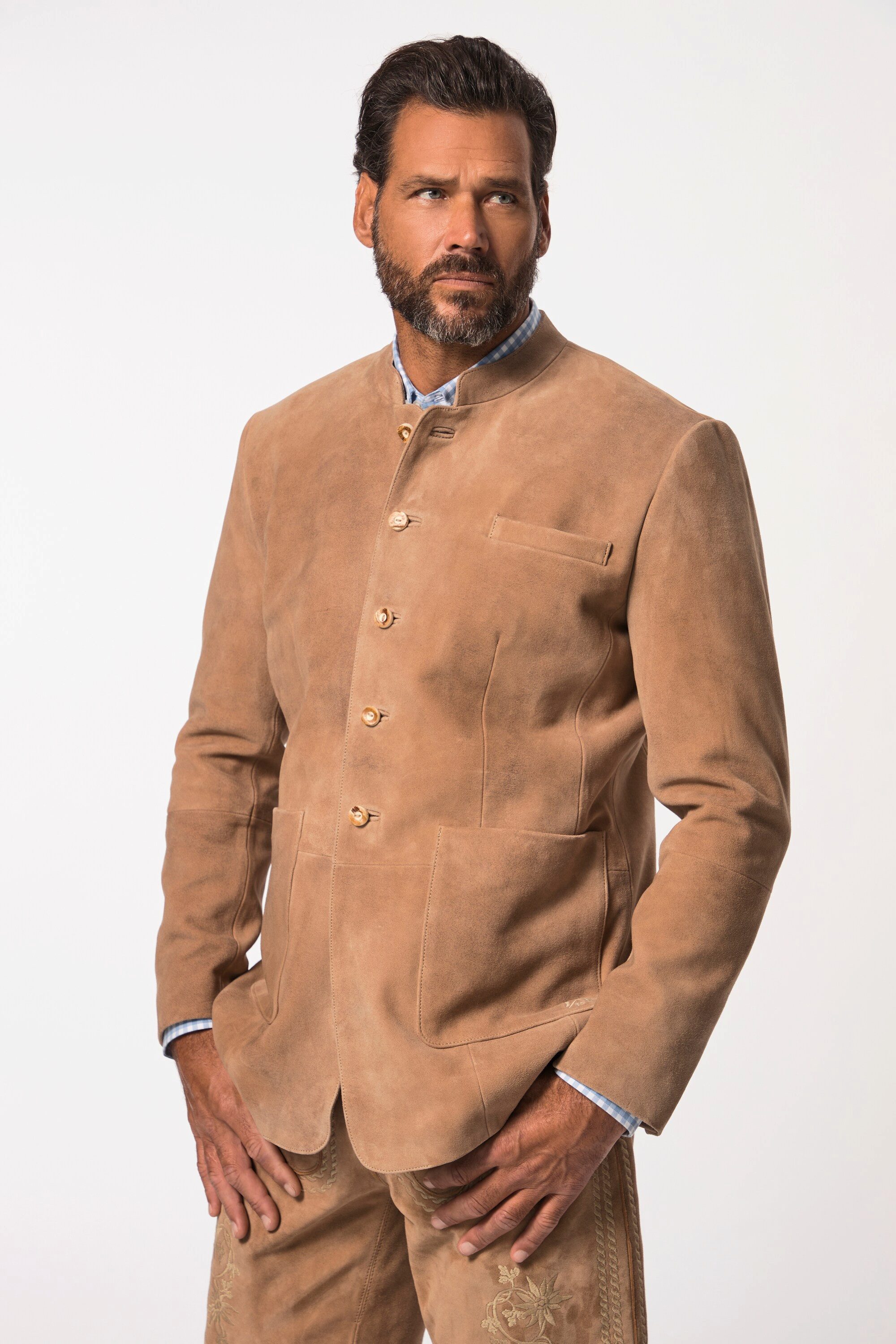 JP1880 Lederjacke Lederjanker Tracht Ziegenleder Stehkragen