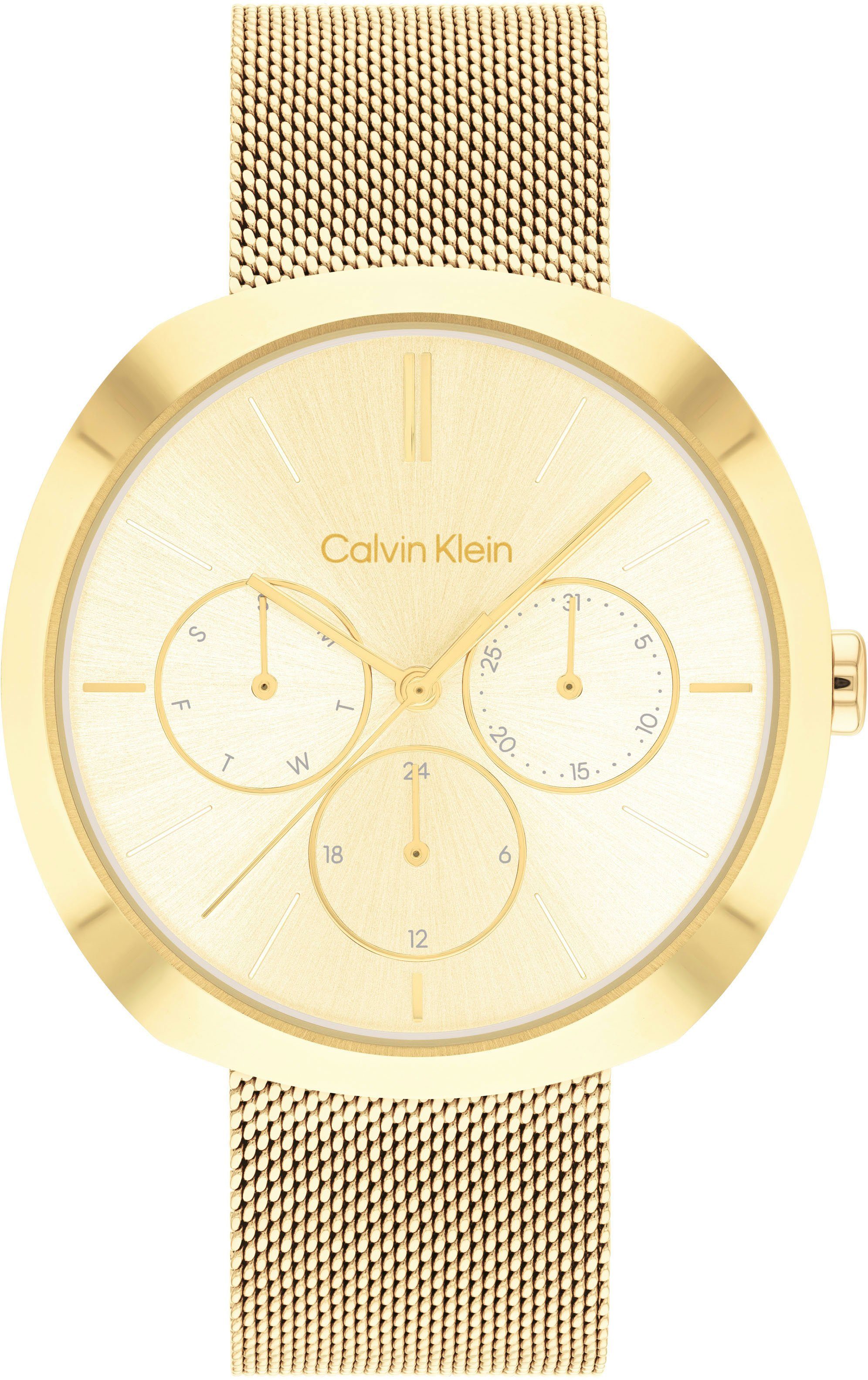 Calvin Klein Multifunktionsuhr CK SHAPE, 25200339, Quarzuhr, Armbanduhr, Damenuhr, Datum, IP-Beschichtung