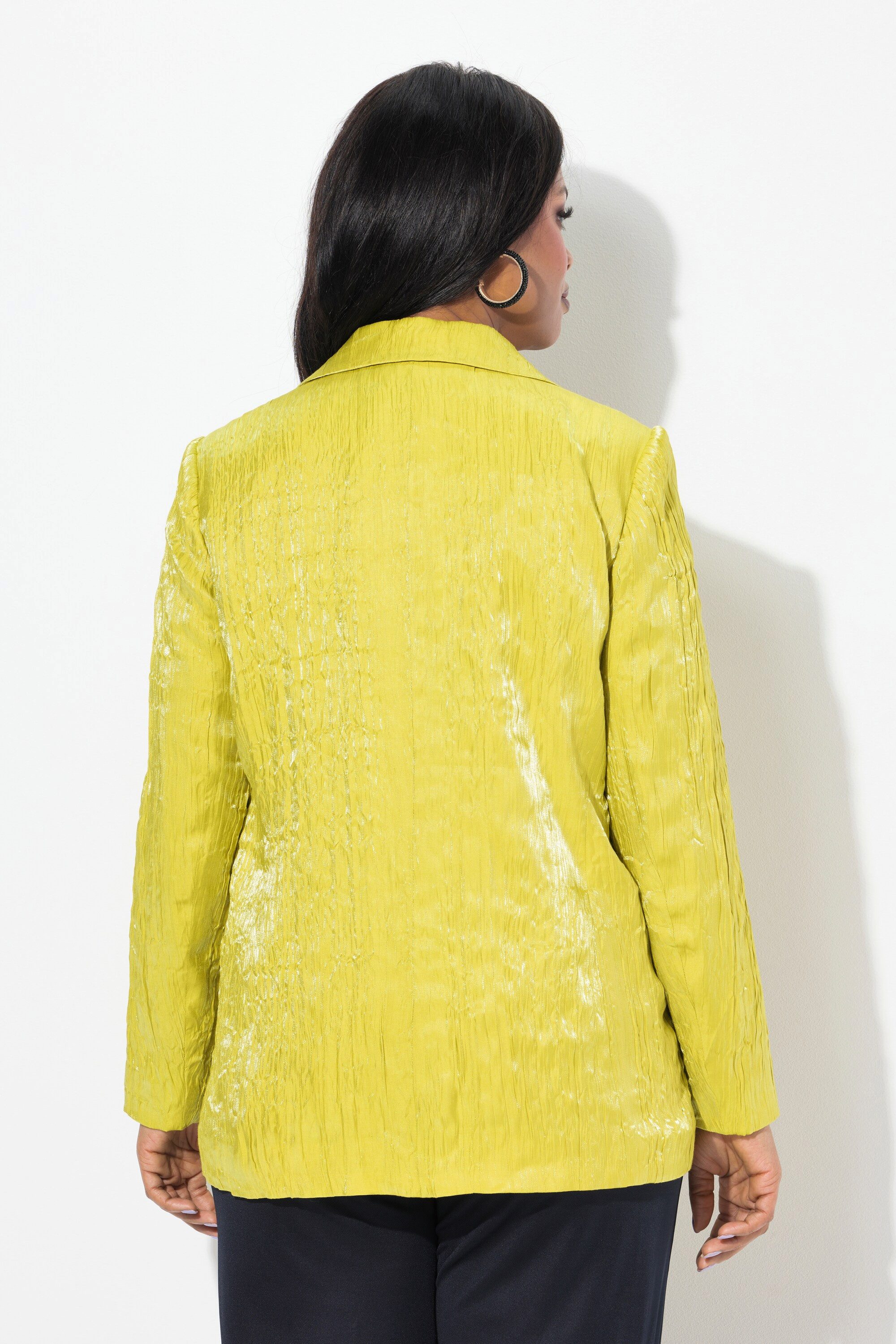 Ulla Popken Blusenblazer Crash-Blazer Struktur Reverskragen Langarm