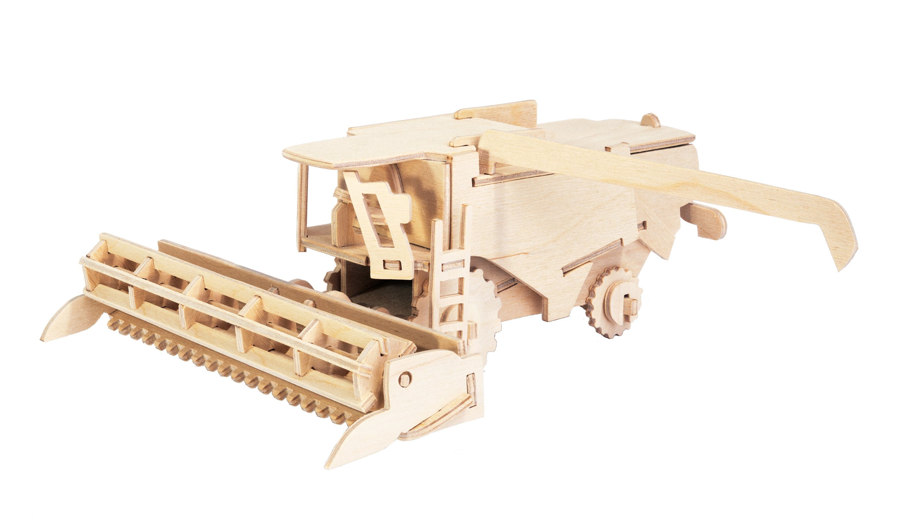 Pebaro 3D-Puzzle Holzbausatz Mähdrescher, 851/5, 48 Puzzleteile